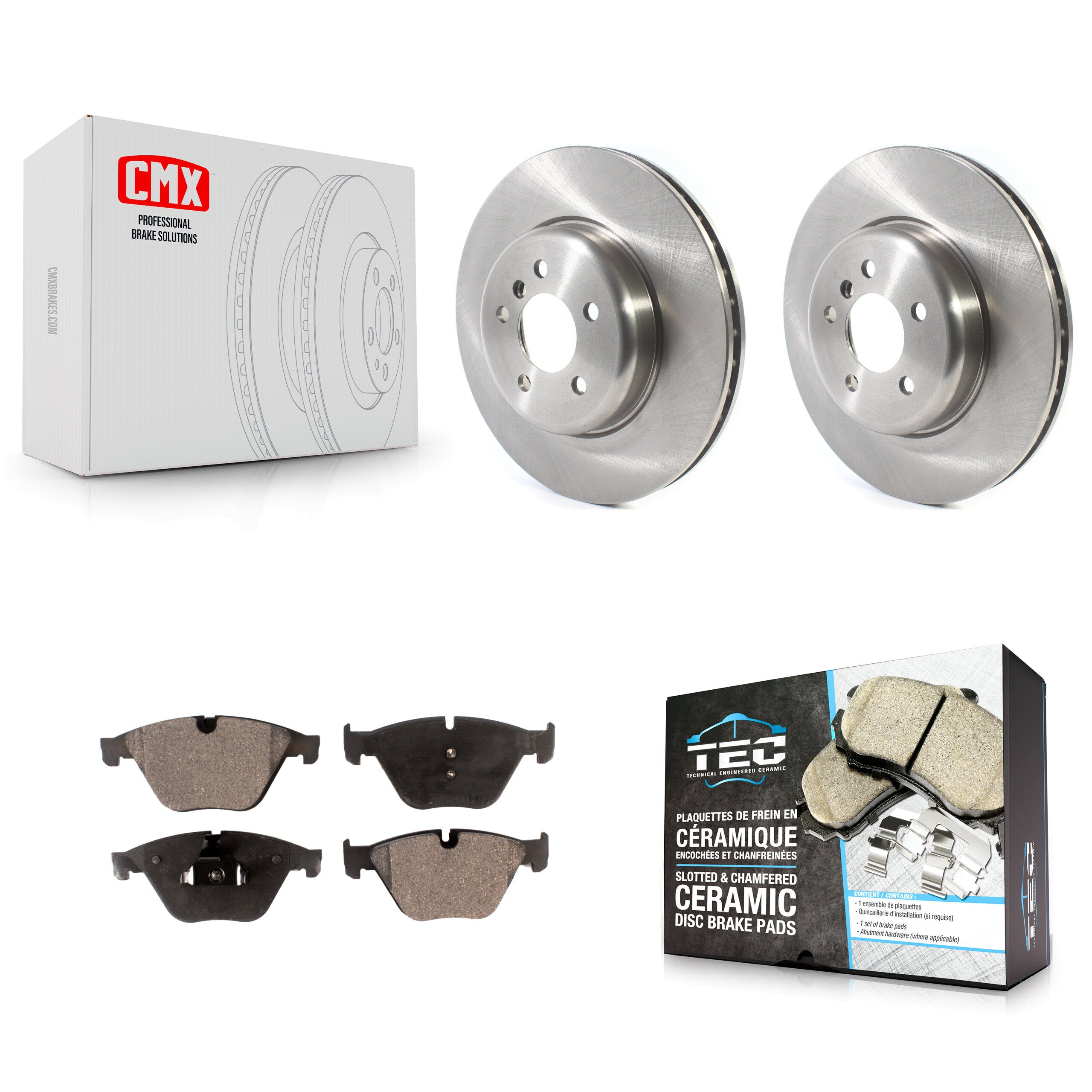 Transit Auto K8T-103182 Disc Brake Kit for 2011-2019 BMW 535d, BMW 535d xDrive, BMW 640i xDrive & more - Front product image