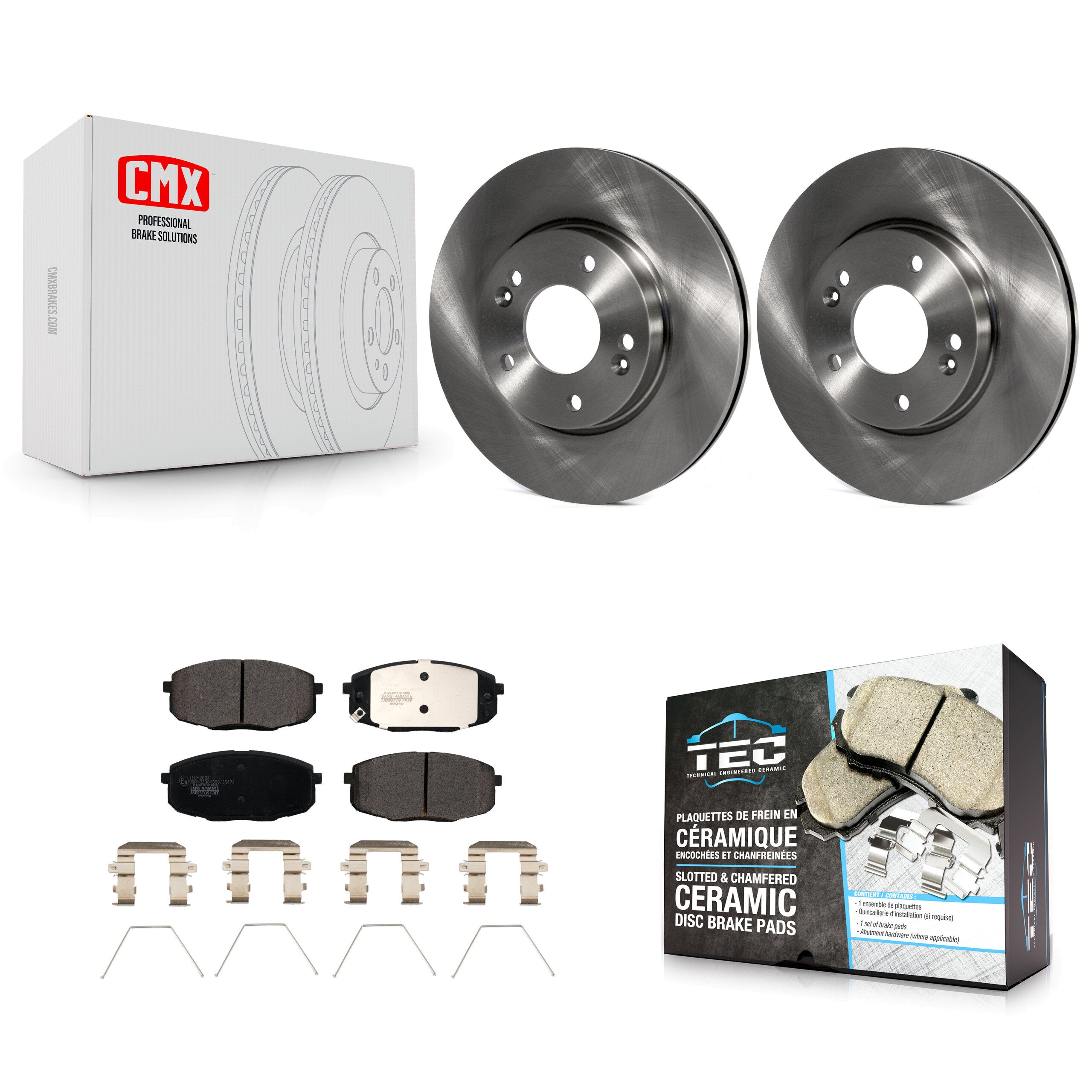 Transit Auto K8T-103209 Disc Brake Kit for 2014-2025 Hyundai Kona, Kia Seltos, Kia Forte & more - Front product image