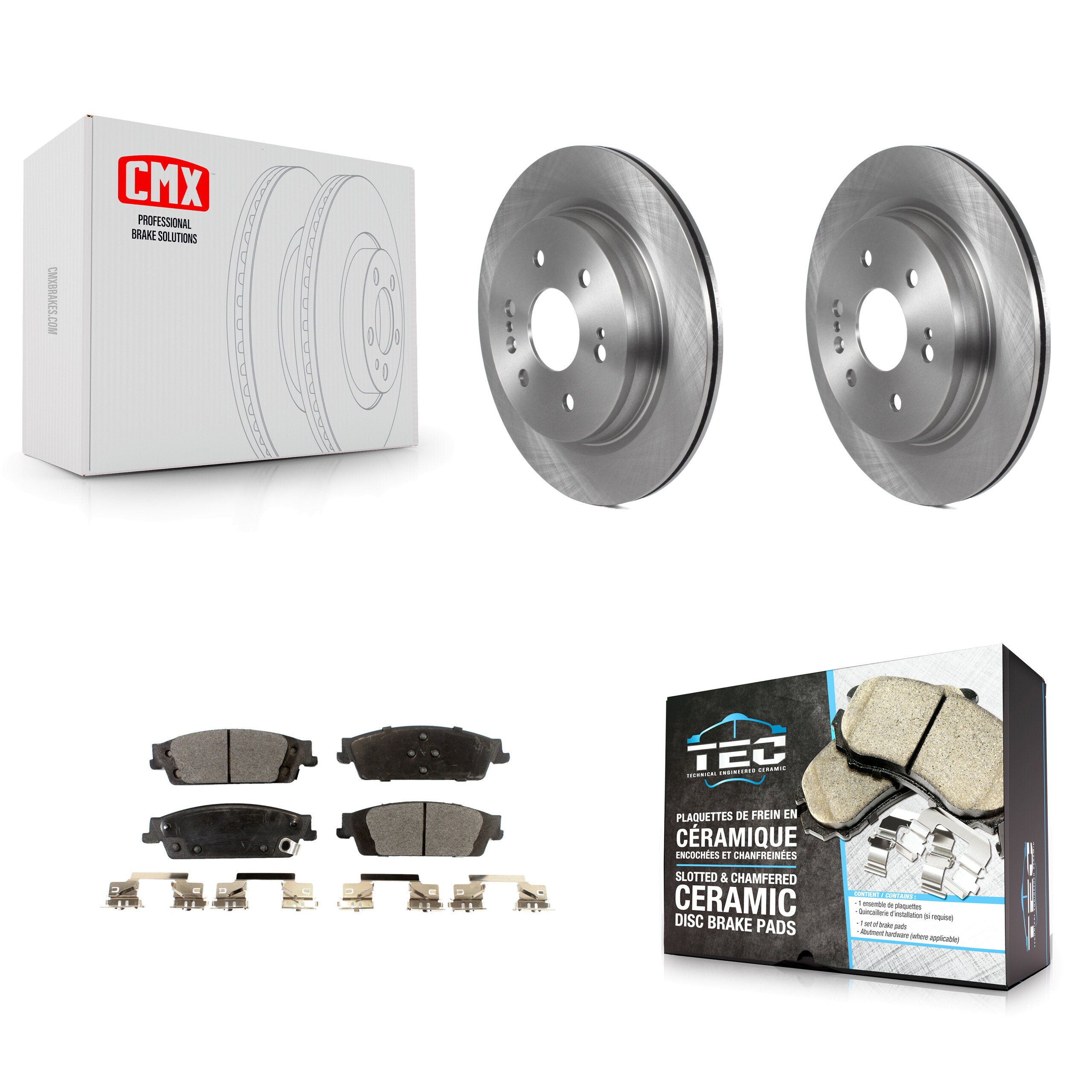 Transit Auto K8T-103808 Disc Brake Kit for 2019 Chevrolet Silverado 1500 LD, GMC Sierra 1500 Limited - Rear product image