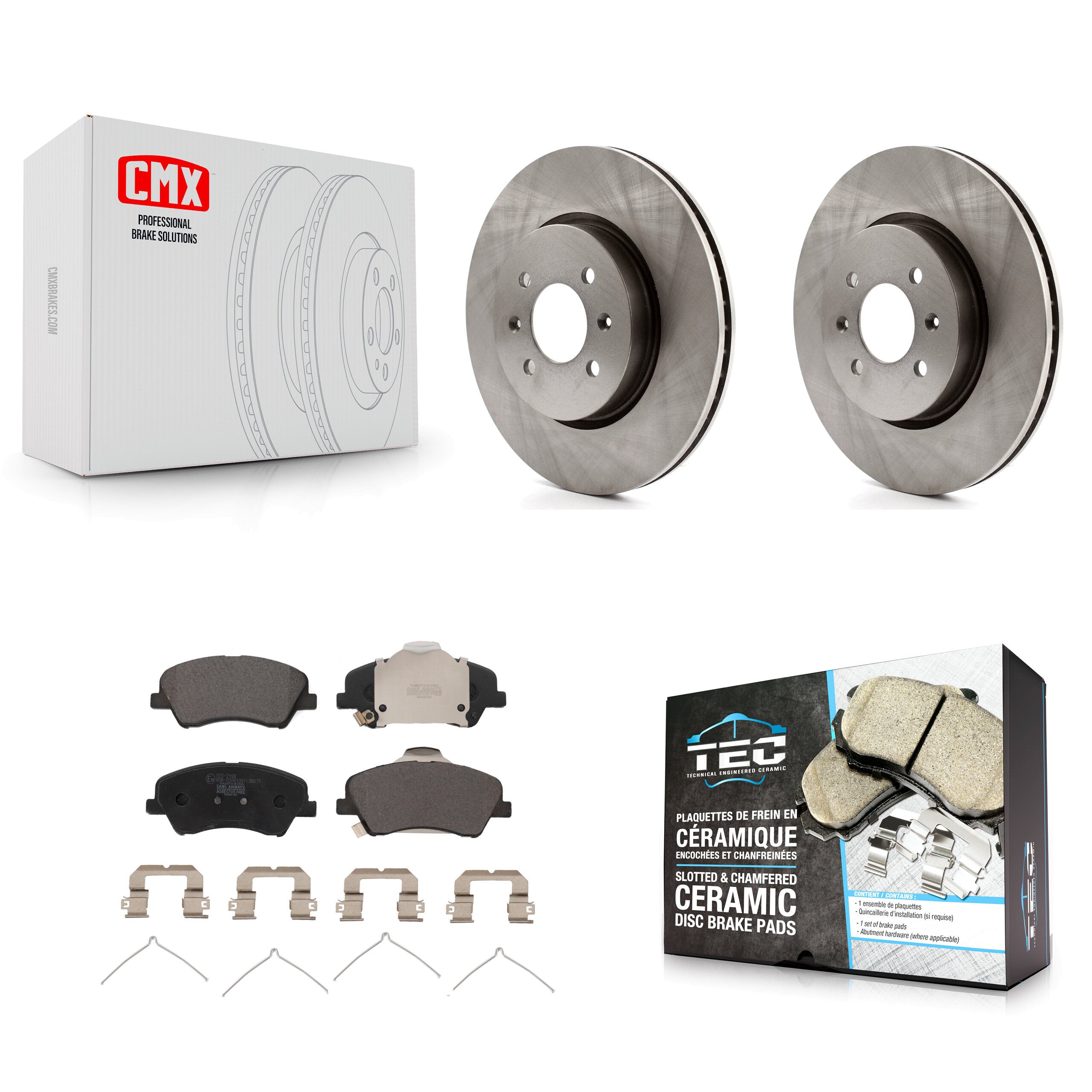 Transit Auto K8T-103810 Disc Brake Kit for 2018-2023 Kia Rio, Hyundai Accent - Front product image