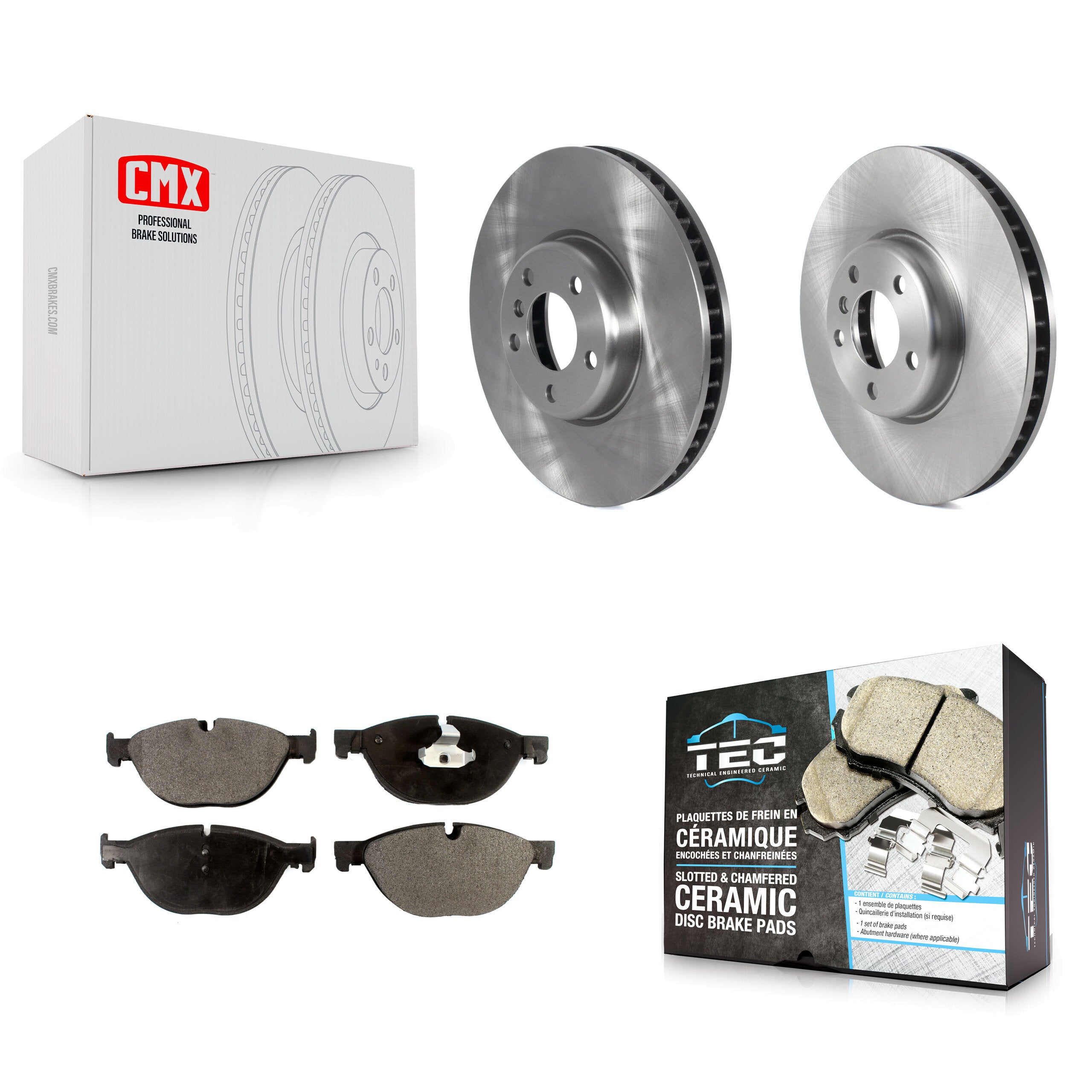 Transit Auto K8T-103971 Disc Brake Kit for 2010-2018 BMW 740Ld xDrive, BMW 650i Gran Coupe, BMW 650i xDrive Gran Coupe & more - Front product image