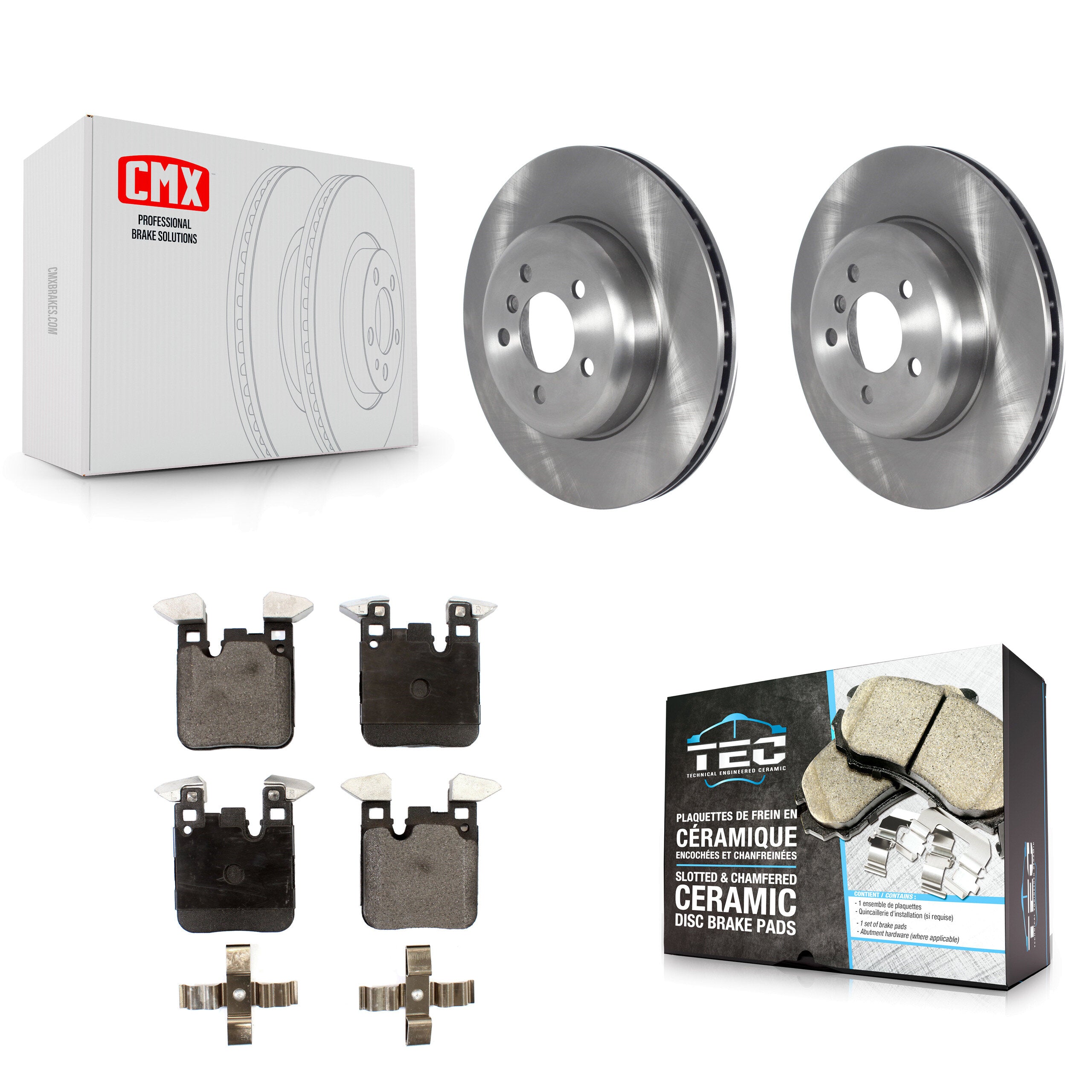 Transit Auto K8T-103975 Disc Brake Kit for 2013-2020 BMW 330i, BMW 330i GT xDrive, BMW 330i xDrive & more - Rear product image