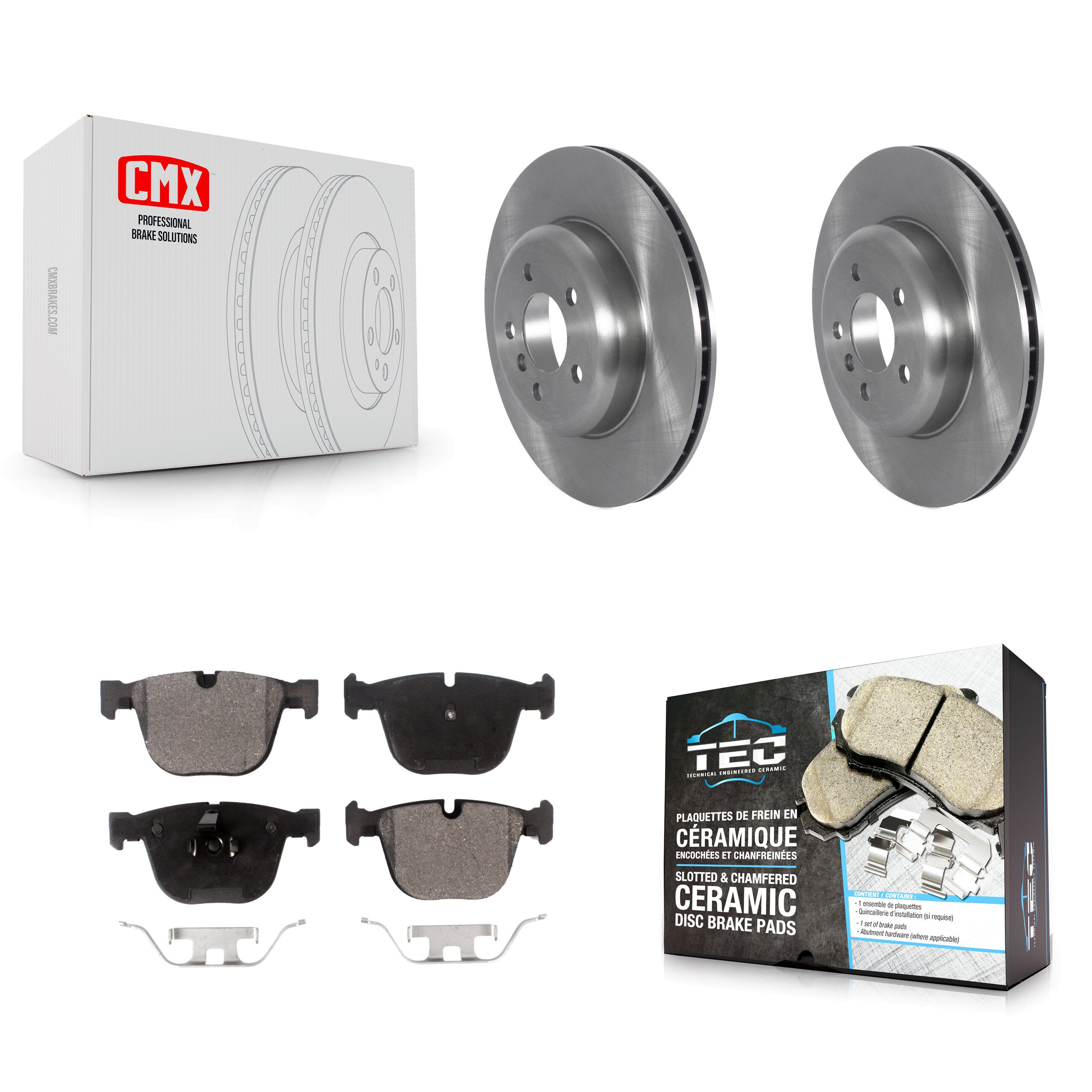 Transit Auto K8T-103982 Disc Brake Kit for 2010-2017 BMW ActiveHybrid 7, BMW 740Li xDrive, BMW 535i GT xDrive & more - Rear product image