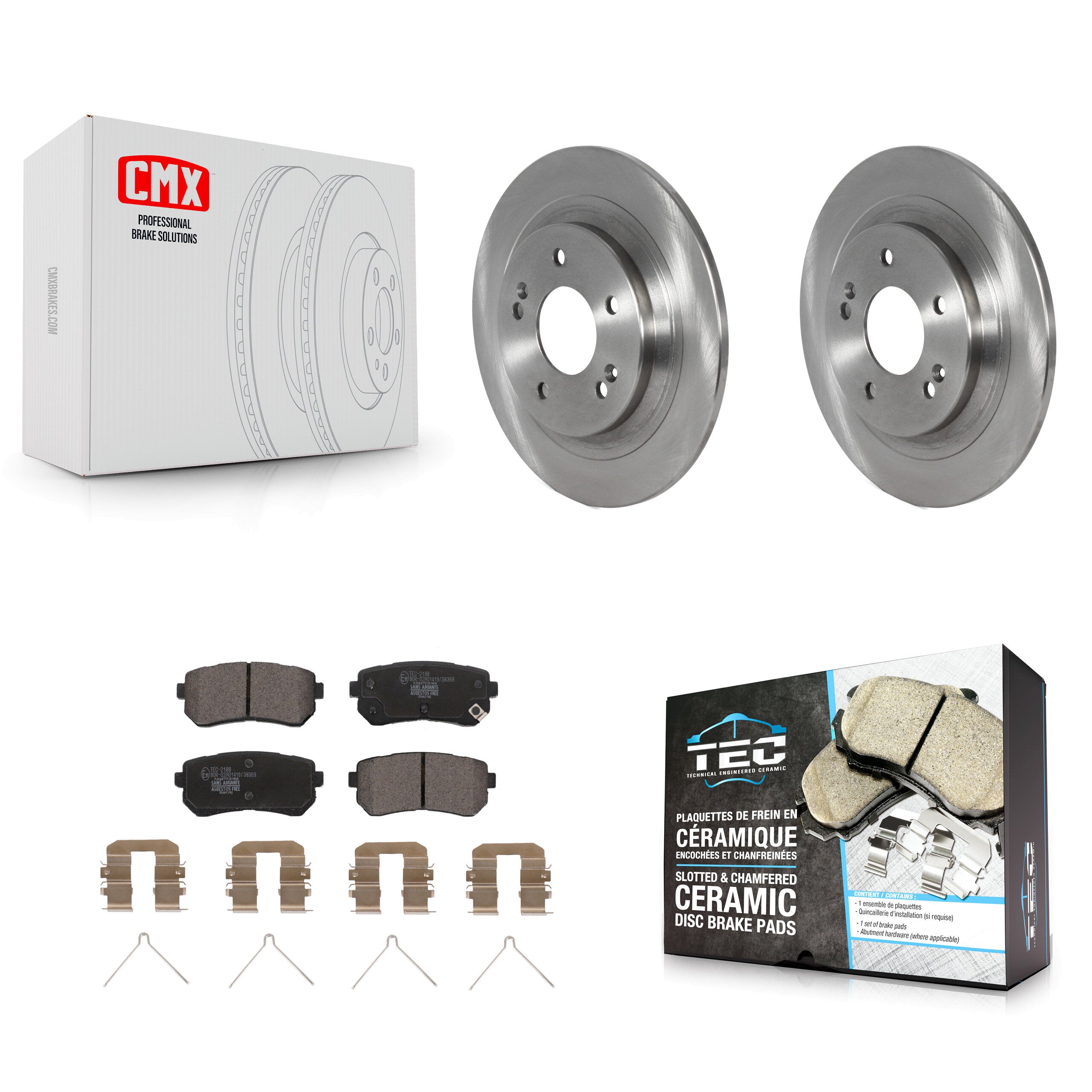 Transit Auto K8T-104009 Disc Brake Kit for 2018-2024 Hyundai Kona, Kia Seltos - Rear product image