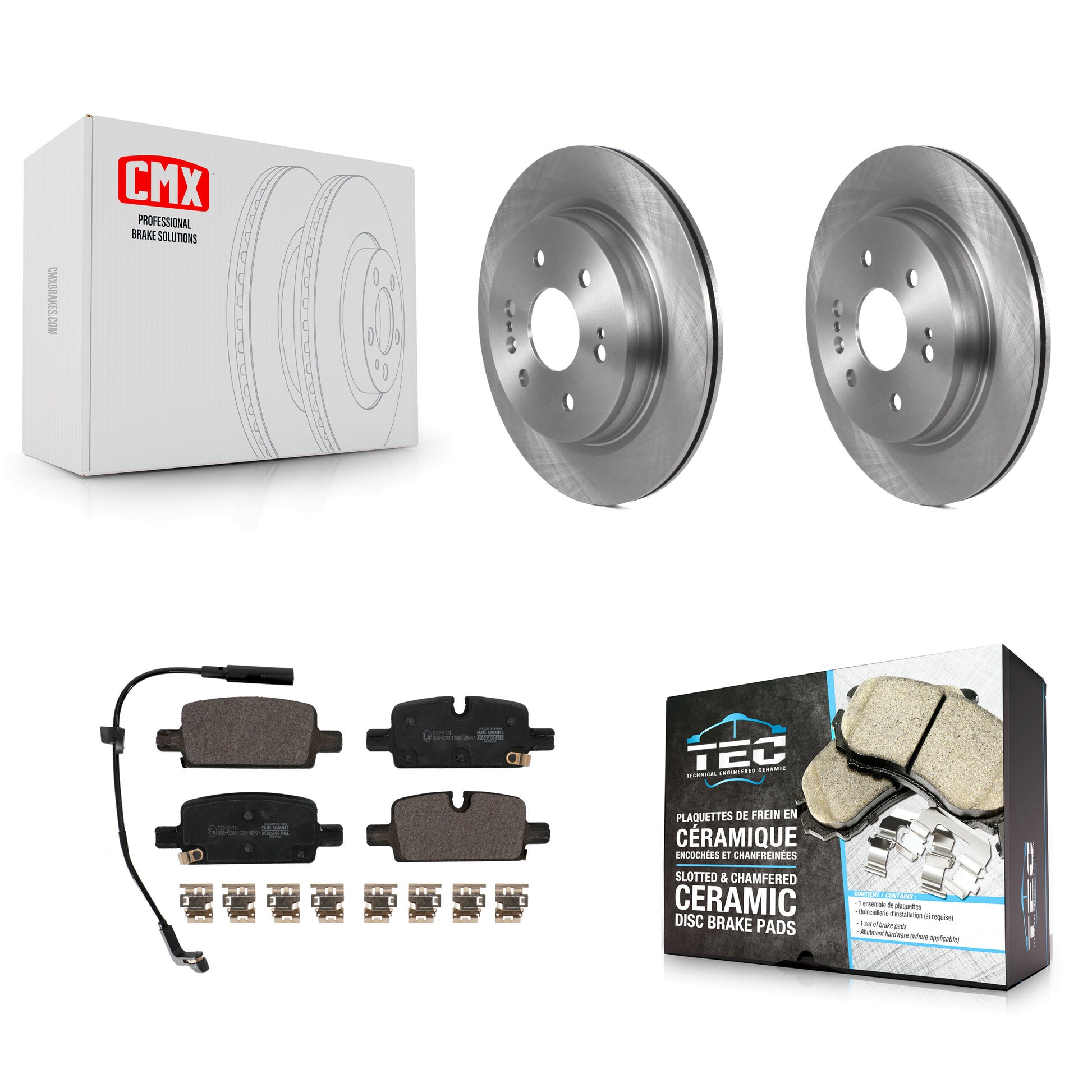 Transit Auto K8T-104012 Disc Brake Kit for 2019-2024 Chevrolet Silverado 1500 LTD, GMC Sierra 1500 Limited, Cadillac Escalade & more - Rear product image