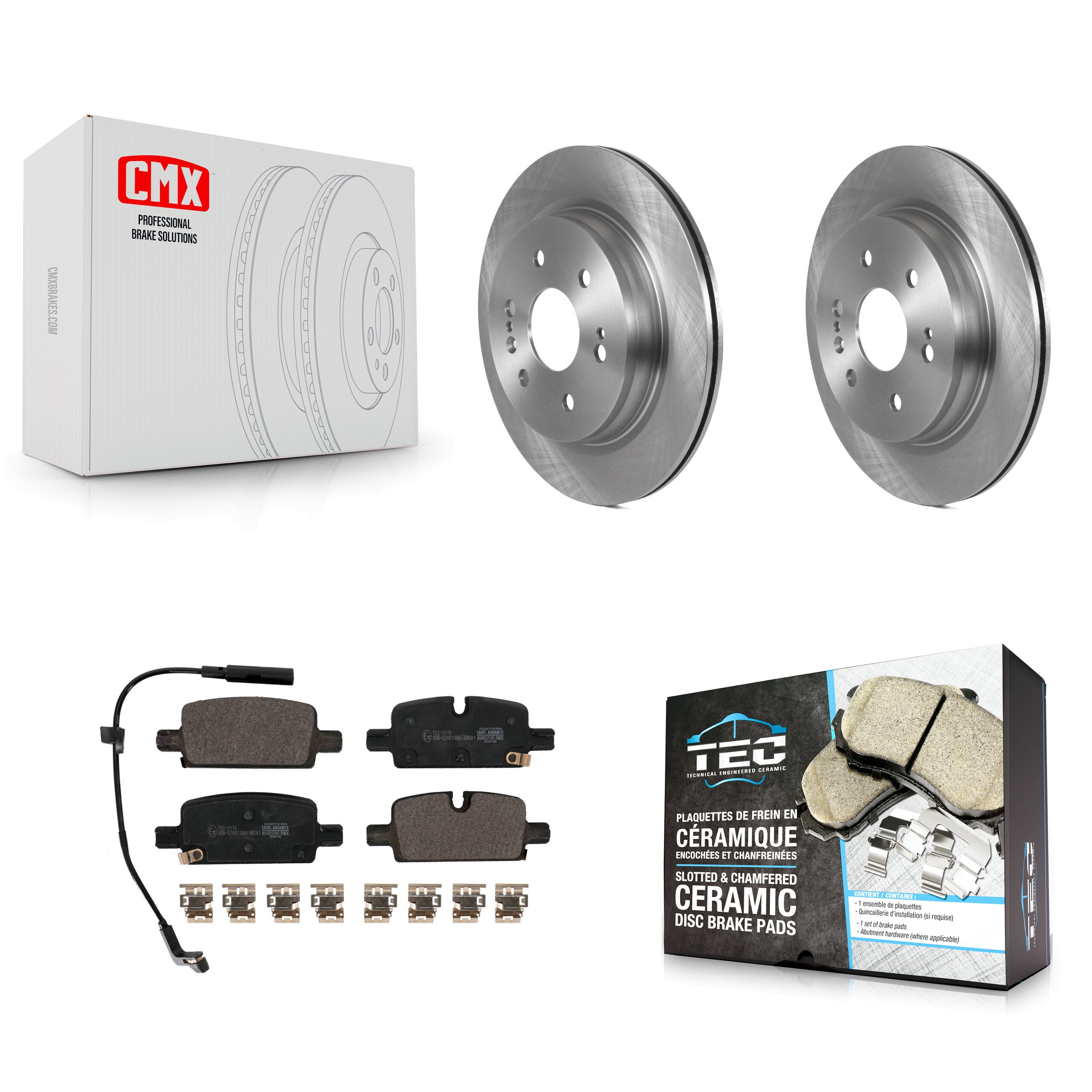 Transit Auto K8T-104012 Disc Brake Kit for 2019-2024 Chevrolet Silverado 1500 LTD, GMC Sierra 1500 Limited, Cadillac Escalade & more - Rear product image