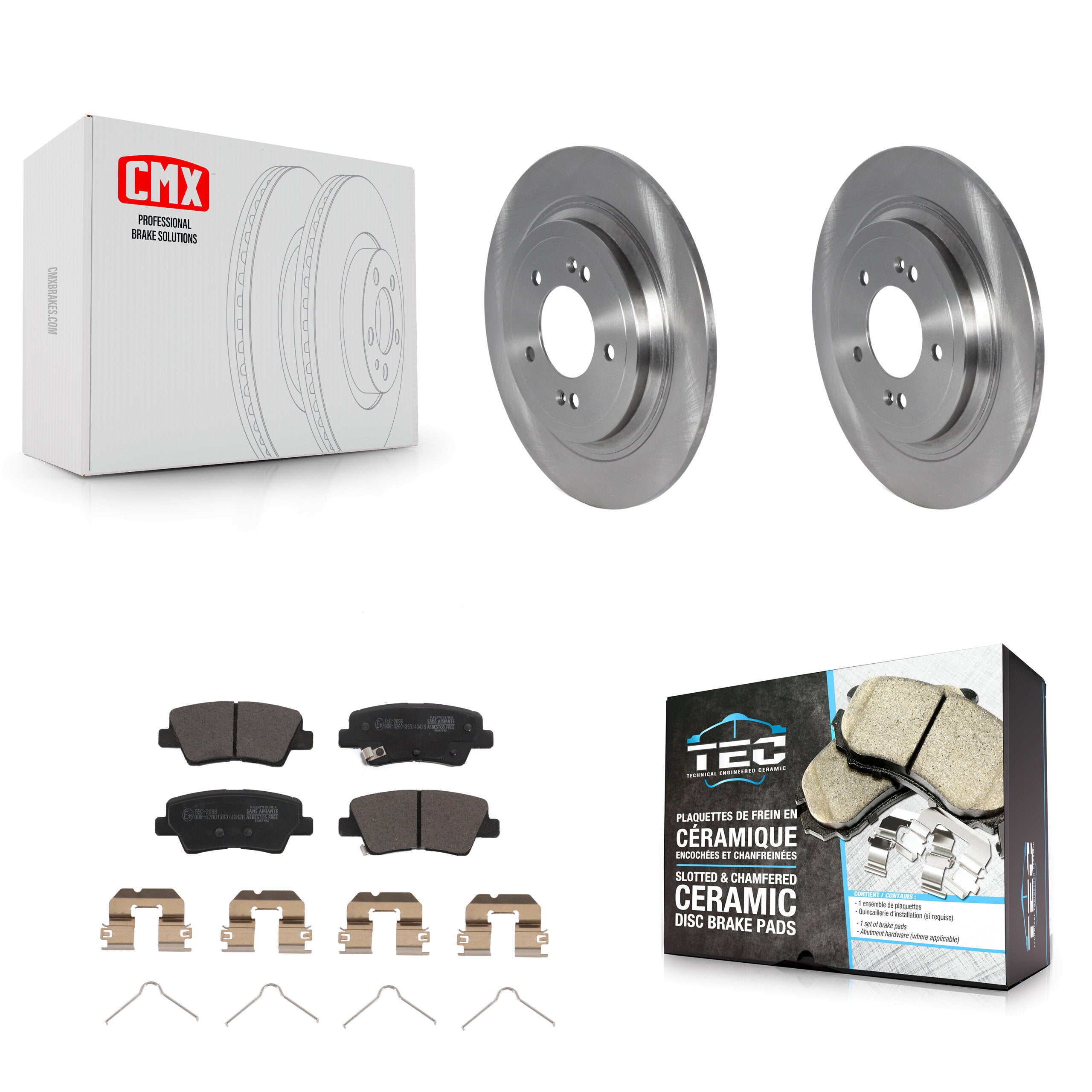Transit Auto K8T-104066 Disc Brake Kit for 2017-2022 Hyundai Nexo, Hyundai Tucson, Kia Sportage - Rear product image