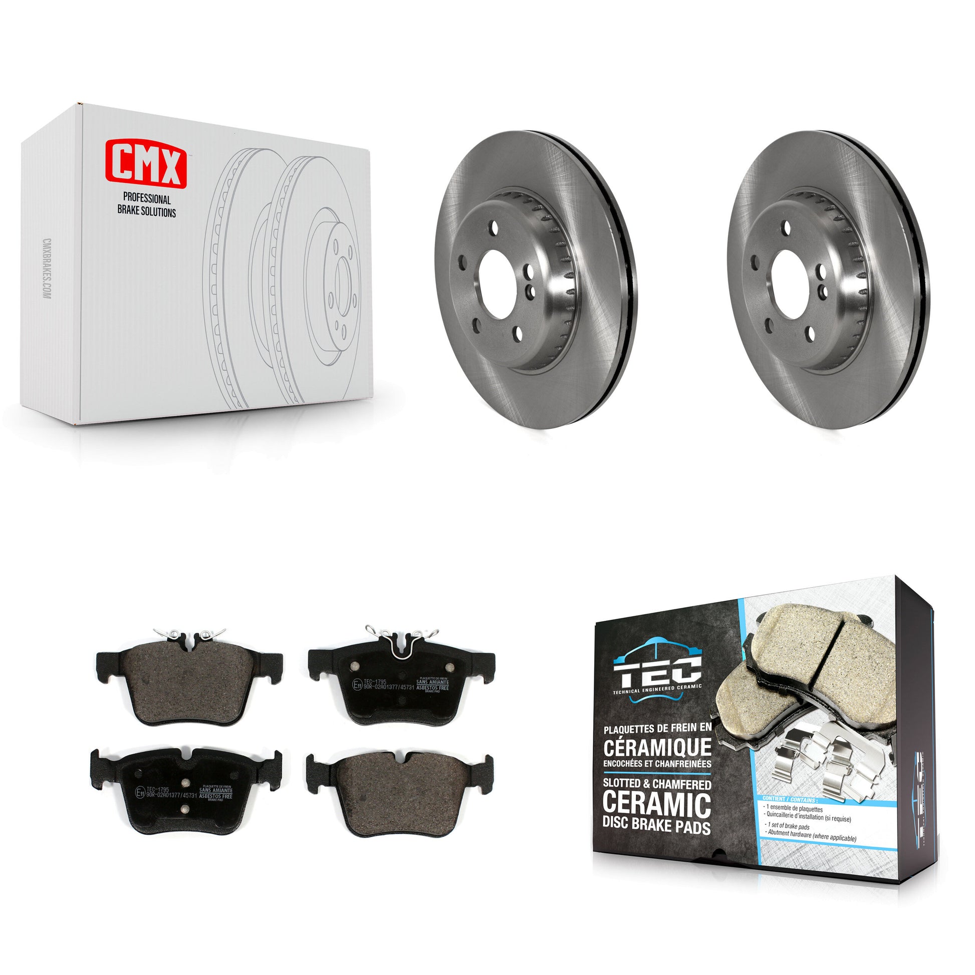 Transit Auto K8T-104270 Disc Brake Kit for 2015-2021 Mercedes-Benz C300, Mercedes-Benz C350e, Mercedes-Benz C400 - Rear product image
