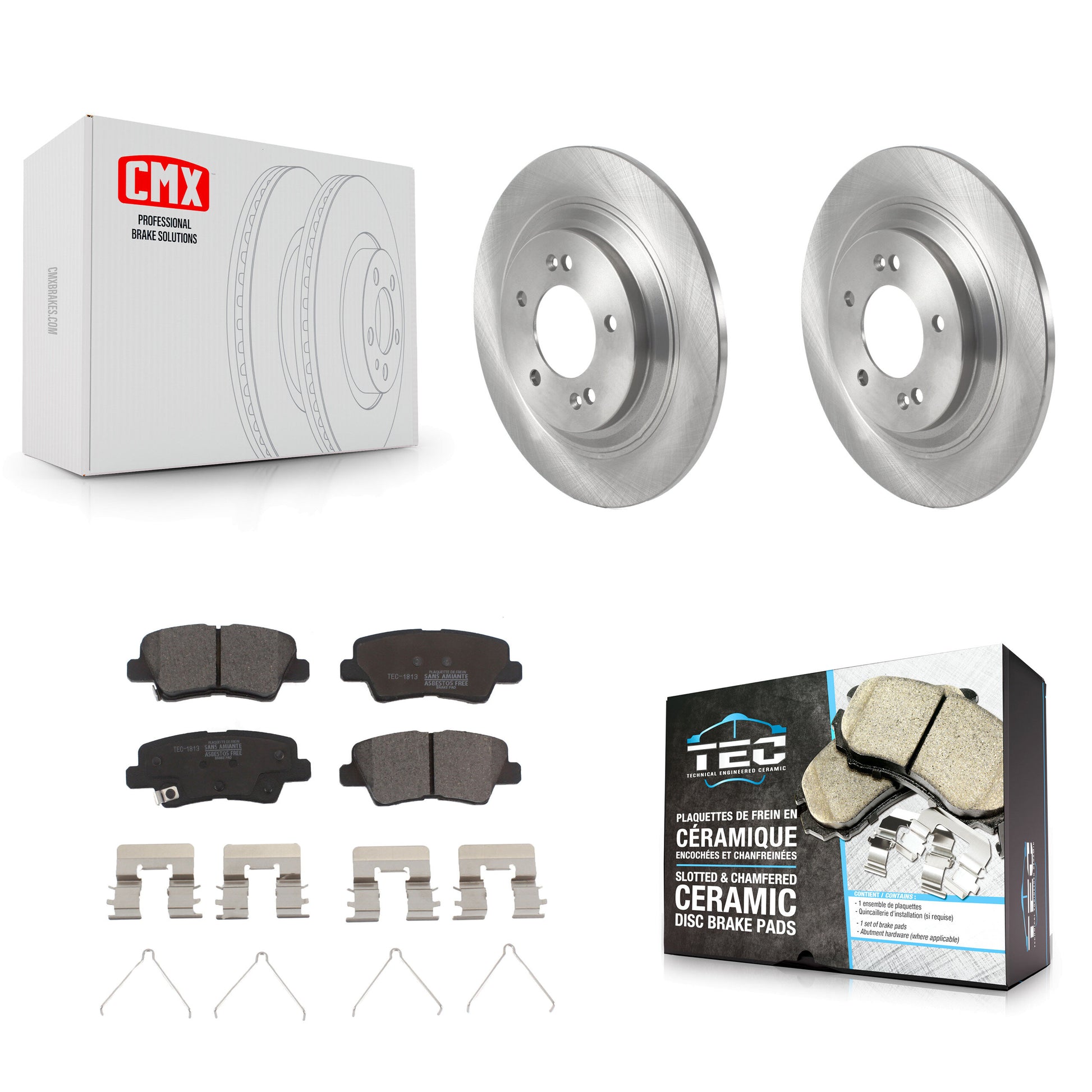 Transit Auto K8T-104348 Disc Brake Kit for 2019-2023 Kia Soul EV, Hyundai Kona Electric, Kia Niro EV - Rear product image