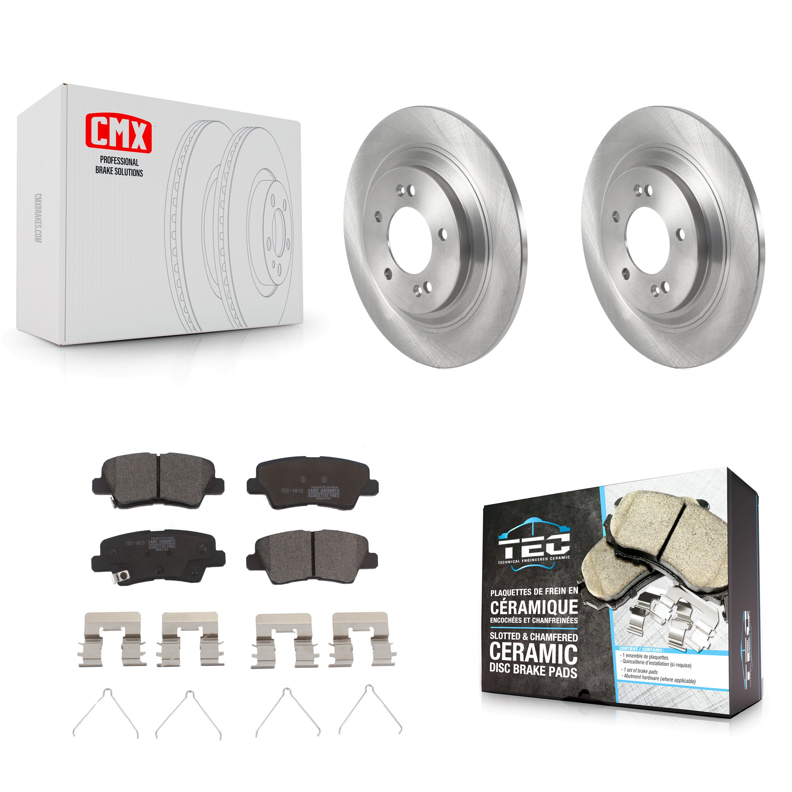 Transit Auto K8T-104348 Disc Brake Kit for 2019-2023 Kia Soul EV, Hyundai Kona Electric, Kia Niro EV - Rear product image