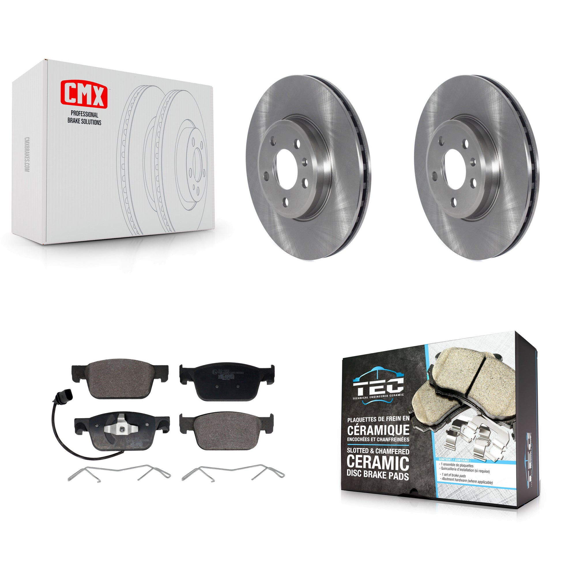 Transit Auto K8T-104415 Disc Brake Kit for 2017-2024 Audi A4 Quattro, Audi A5 Quattro, Audi A5 Sportback & more - Front product image