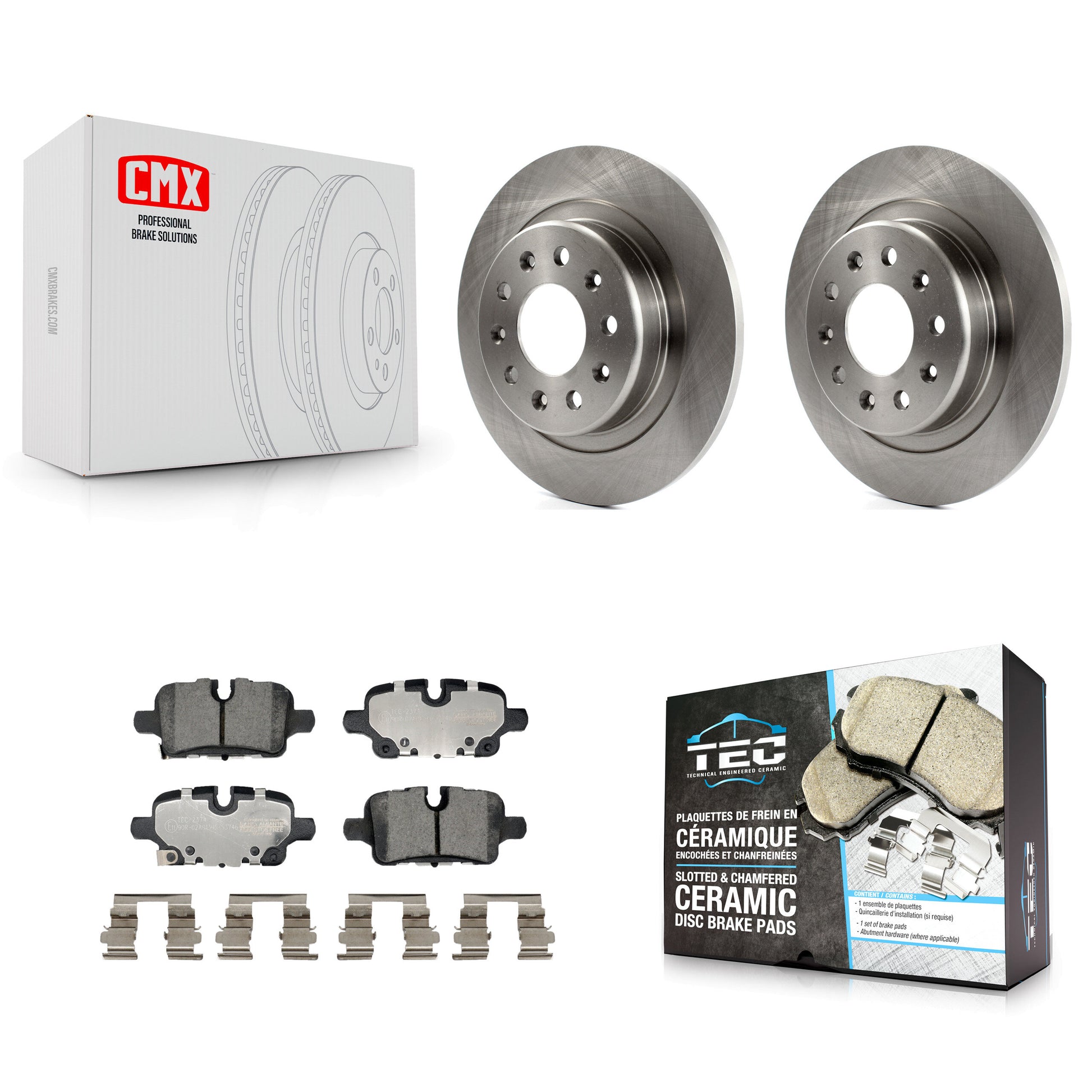 Transit Auto K8T-104523 Disc Brake Kit for 2020-2024 Chevrolet Malibu, Chevrolet Equinox, GMC Terrain - Rear product image