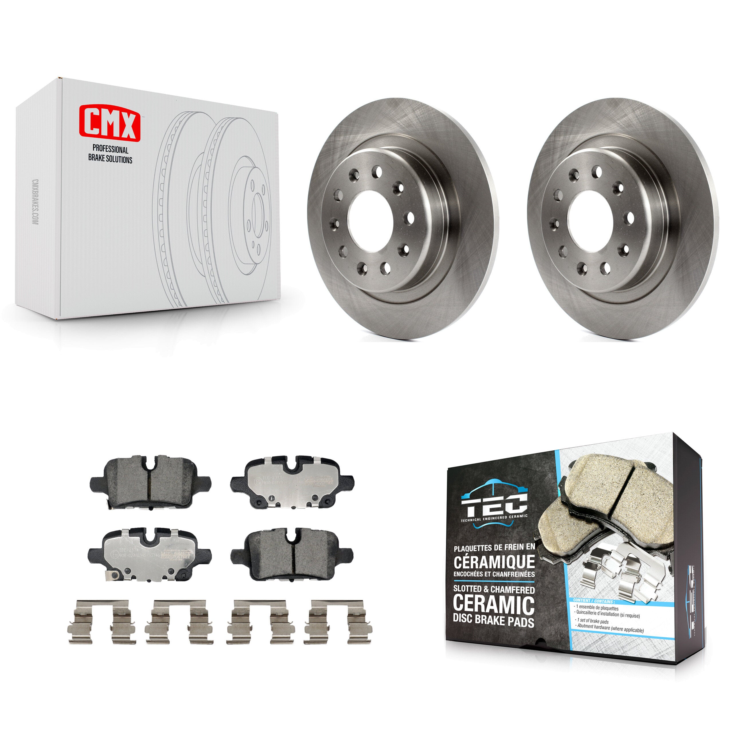 Transit Auto K8T-104523 Disc Brake Kit for 2020-2024 Chevrolet Malibu, Chevrolet Equinox, GMC Terrain - Rear product image