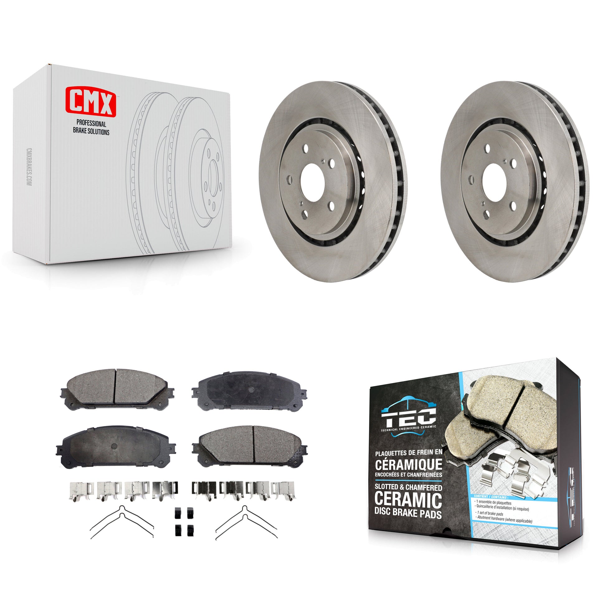 Transit Auto K8T-104688 Disc Brake Kit for 2021-2023 Lexus RZ450e, Subaru Solterra, Toyota bZ4X & more - Front product image