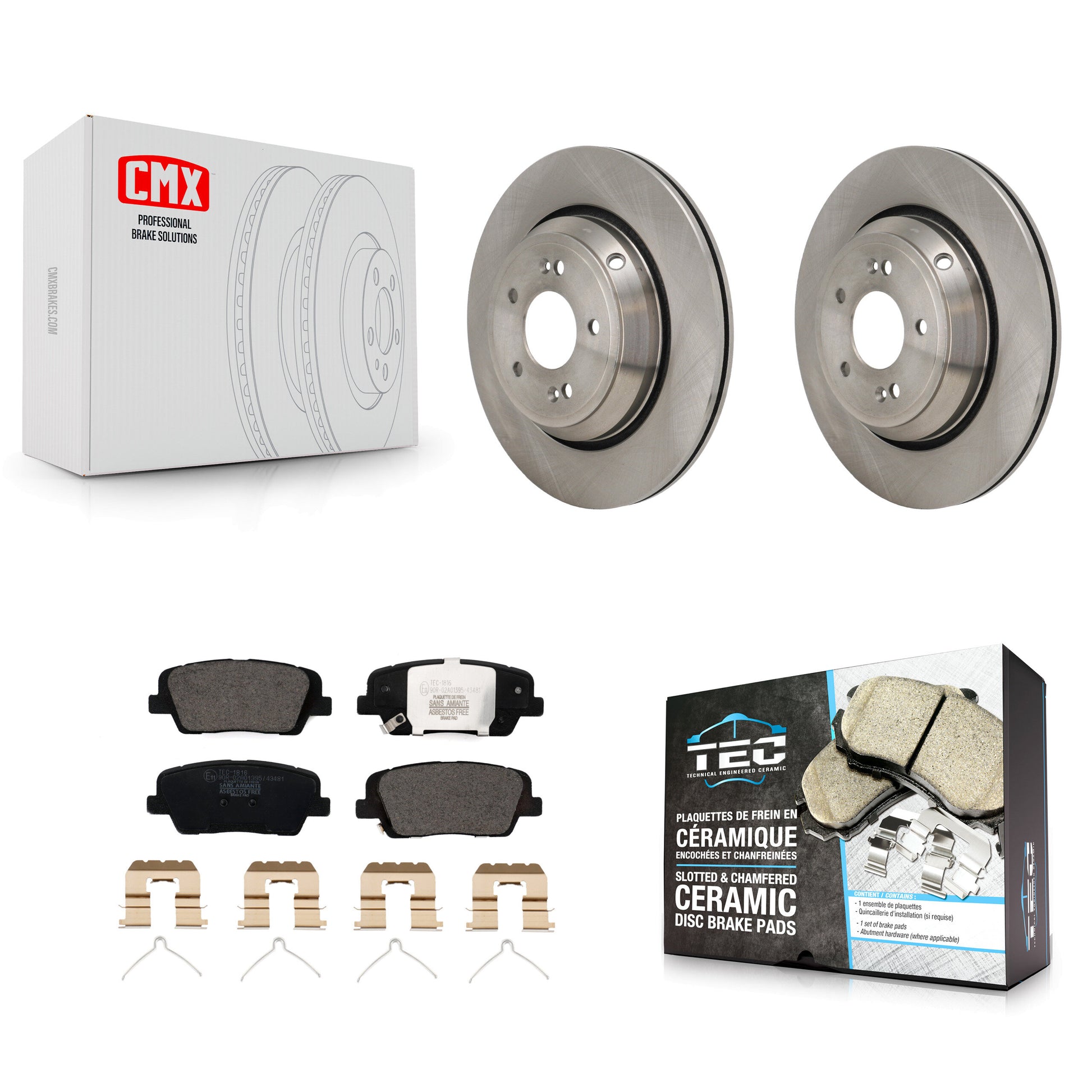 Transit Auto K8T-104757 Disc Brake Kit for 2018-2022 Kia Stinger, Genesis G70, Genesis G80 - Rear product image
