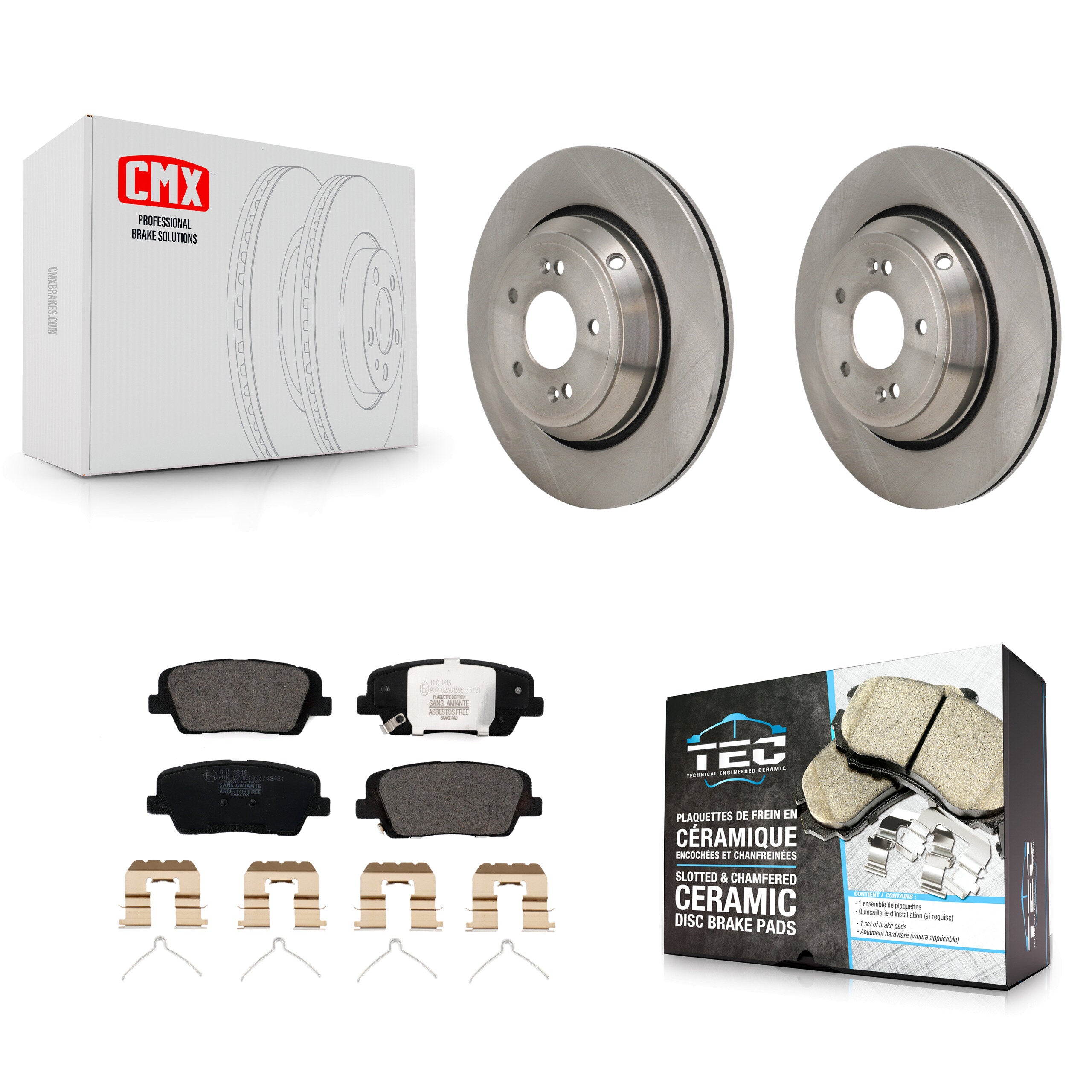 Transit Auto K8T-104757 Disc Brake Kit for 2018-2022 Kia Stinger, Genesis G70, Genesis G80 - Rear product image