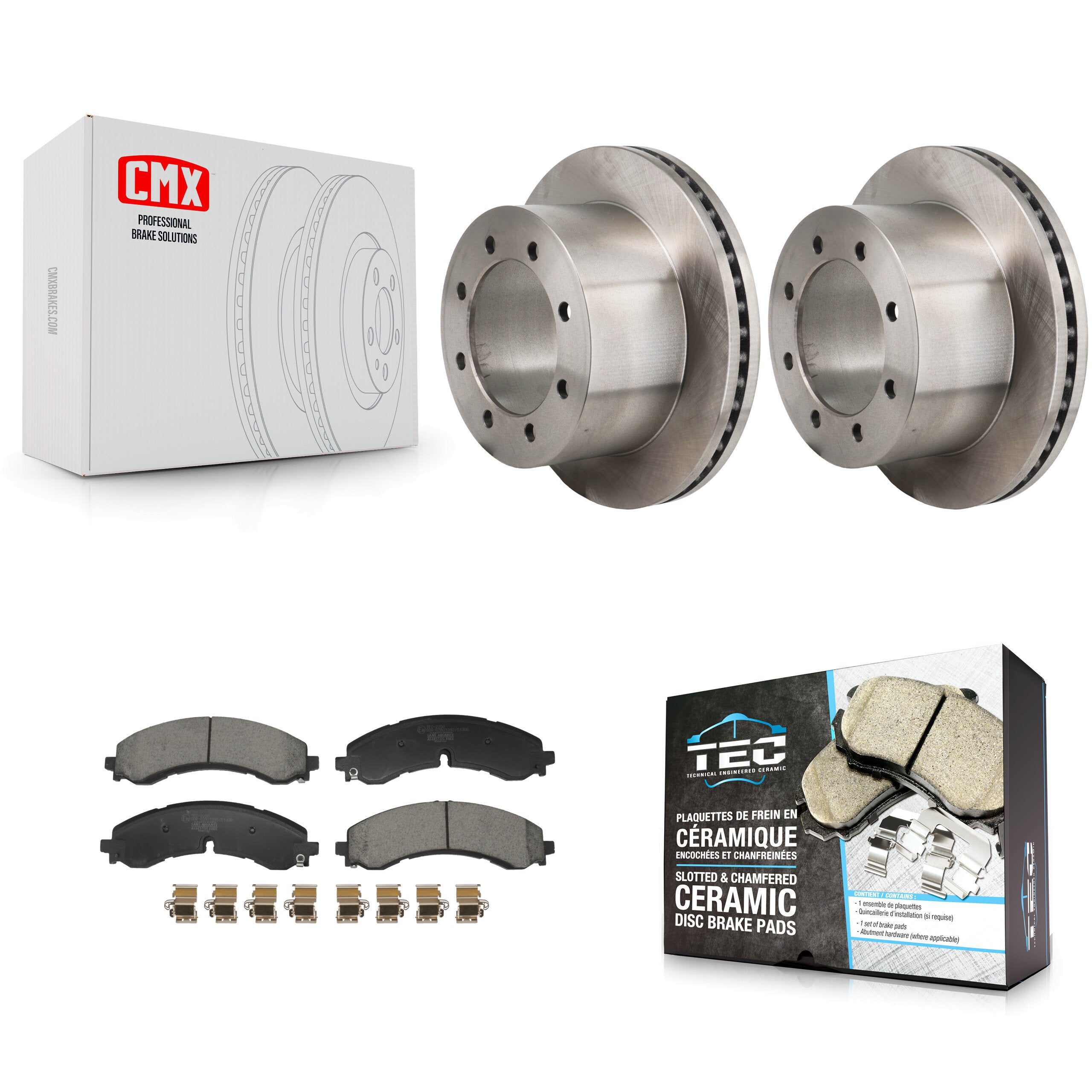 Transit Auto K8T-104758 Disc Brake Kit for 2020-2024 Chevrolet Silverado 3500 HD, GMC Sierra 3500 HD - Rear product image