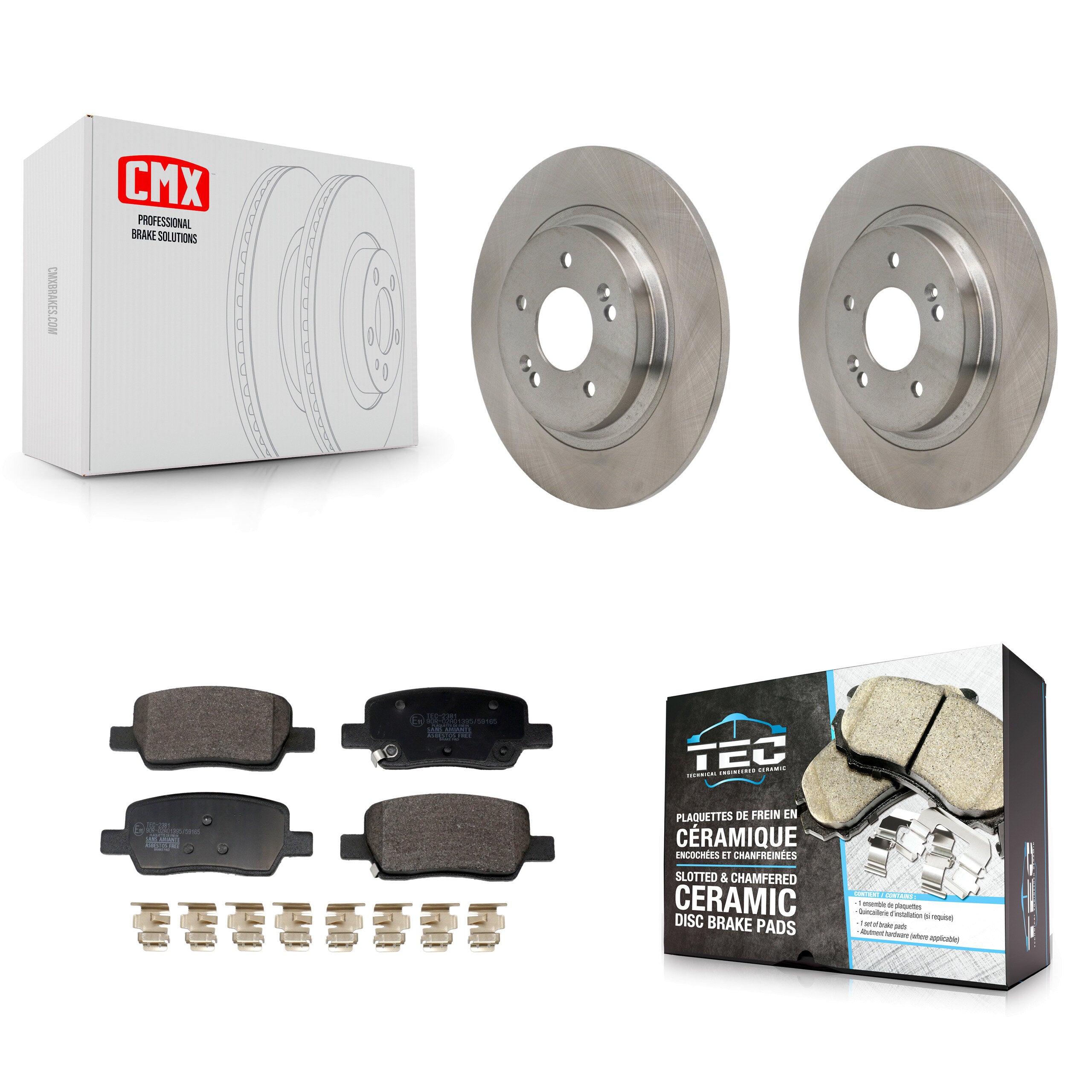 Transit Auto K8T-104770 Disc Brake Kit for 2021-2024 Kia Sorento, Hyundai Santa Fe - Rear product image