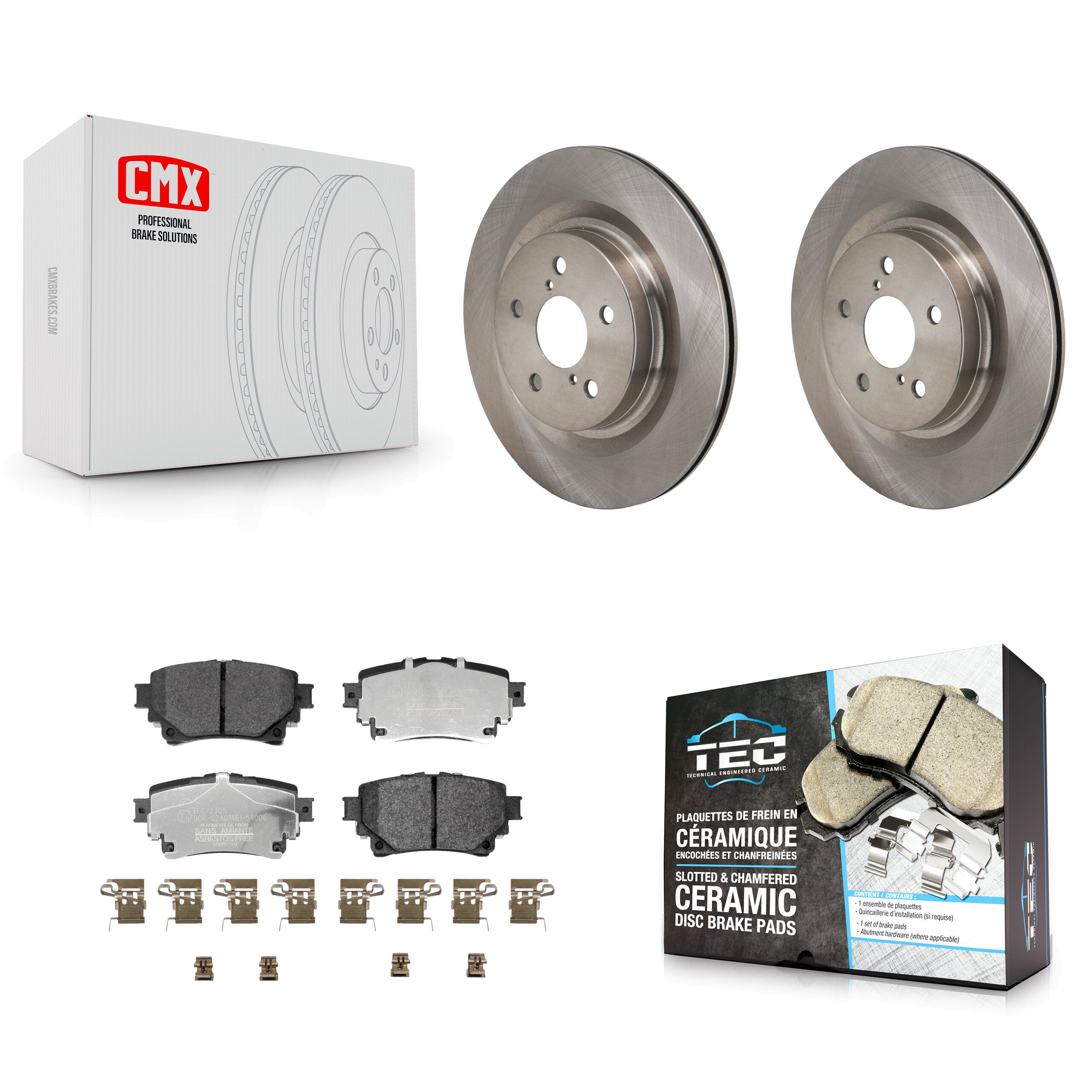 Transit Auto K8T-104778 Disc Brake Kit for 2021-2023 Lexus RZ450e, Subaru Solterra, Toyota bZ4X & more - Rear product image