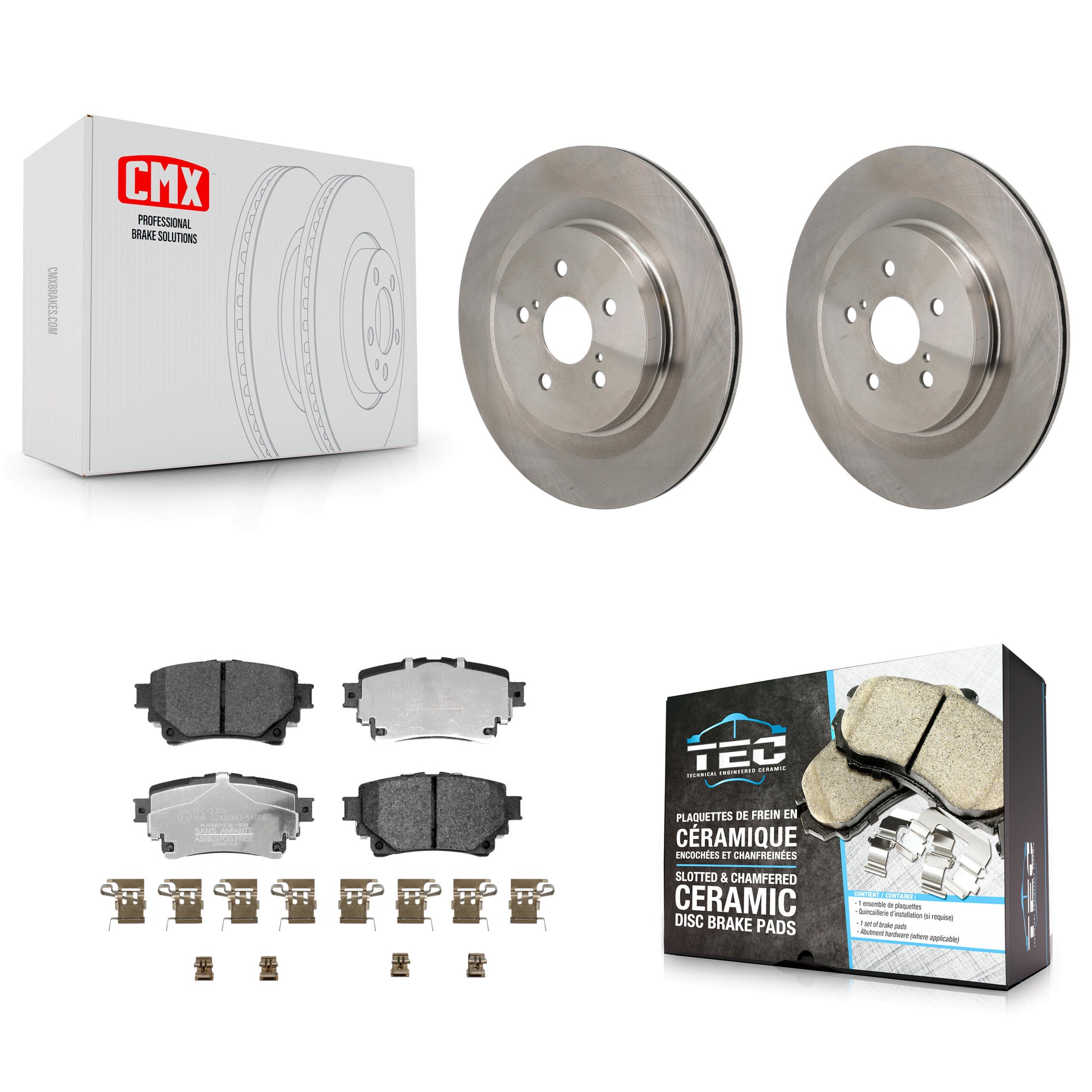 Transit Auto K8T-104779 Disc Brake Kit for 2020-2024 Lexus RX350, Lexus RX450h+, Lexus RX350h & more - Rear product image