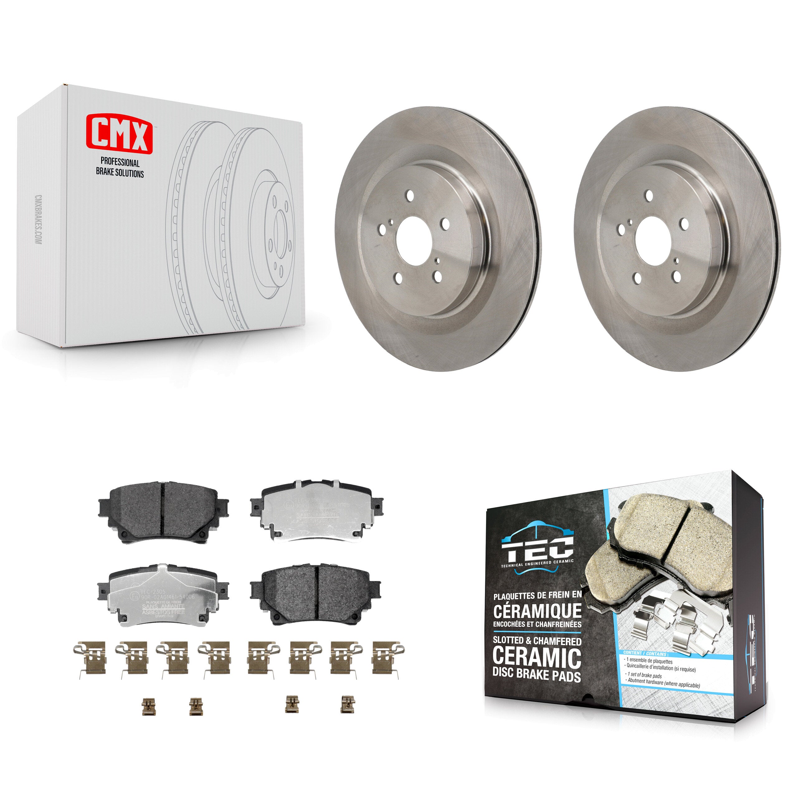 Transit Auto K8T-104779 Disc Brake Kit for 2020-2024 Lexus RX350, Lexus RX450h+, Lexus RX350h & more - Rear product image