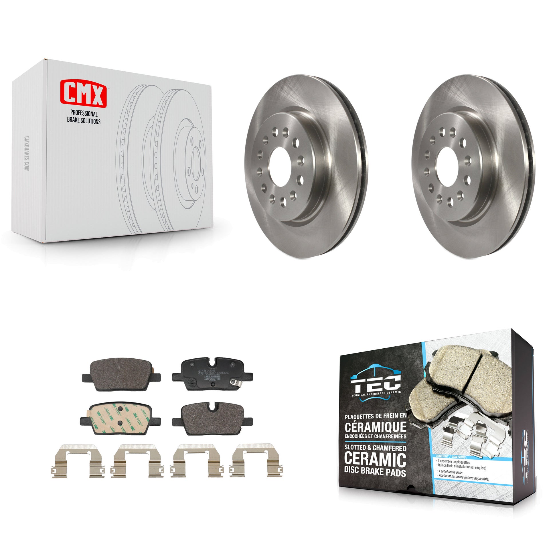 Transit Auto K8T-104780 Disc Brake Kit for 2020-2025 Chevrolet Equinox EV, Cadillac XT5, Cadillac XT6 & more - Rear product image