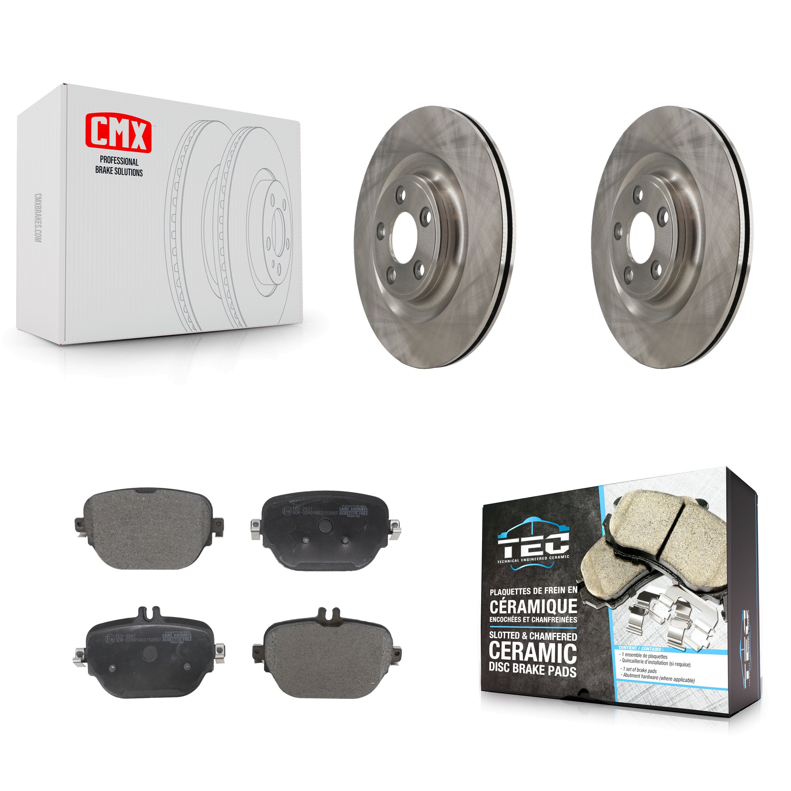 Transit Auto K8T-104804 Disc Brake Kit for 2017-2023 Mercedes-Benz CLS450, Mercedes-Benz CLS53 AMG, Mercedes-Benz E450 & more - Rear product image