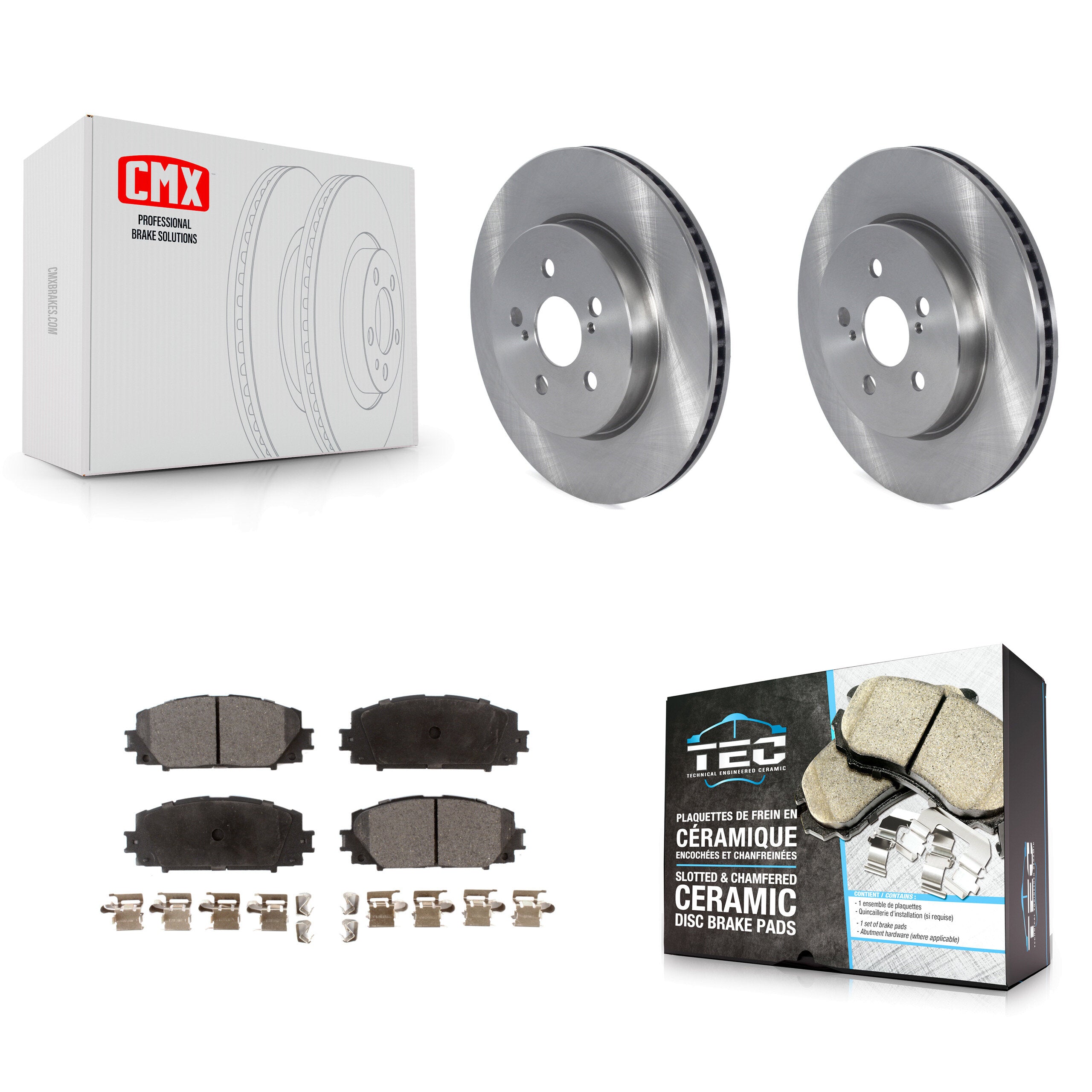 Transit Auto K8T-105783 Disc Brake Kit for 2019-2023 Toyota Corolla, Toyota Prius Prime - Front product image