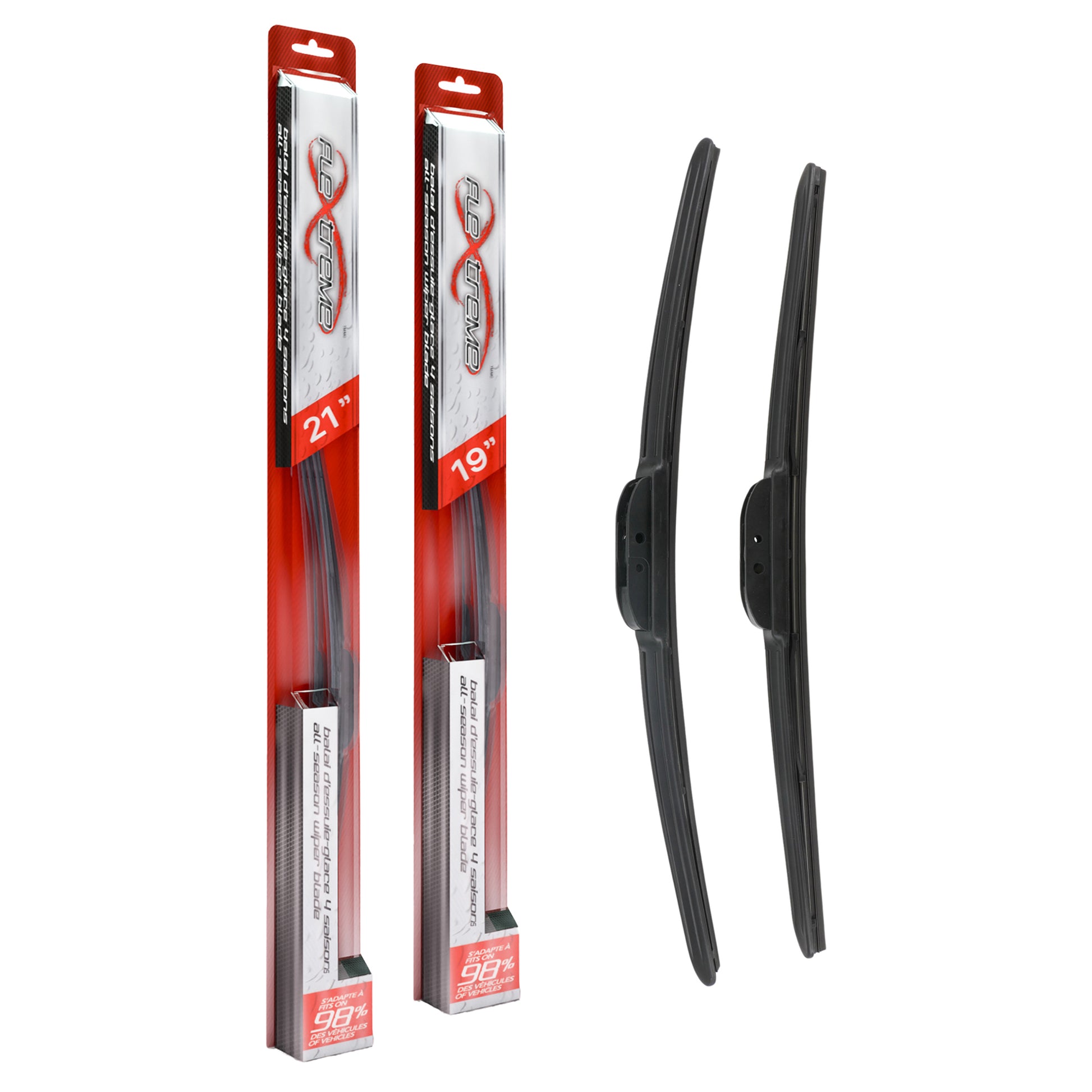 Flextreme K90-100297 Windshield Wiper Blade for 1990-2018 Nissan 370Z, Volkswagen Golf City, Mazda 3 & more - Front product image