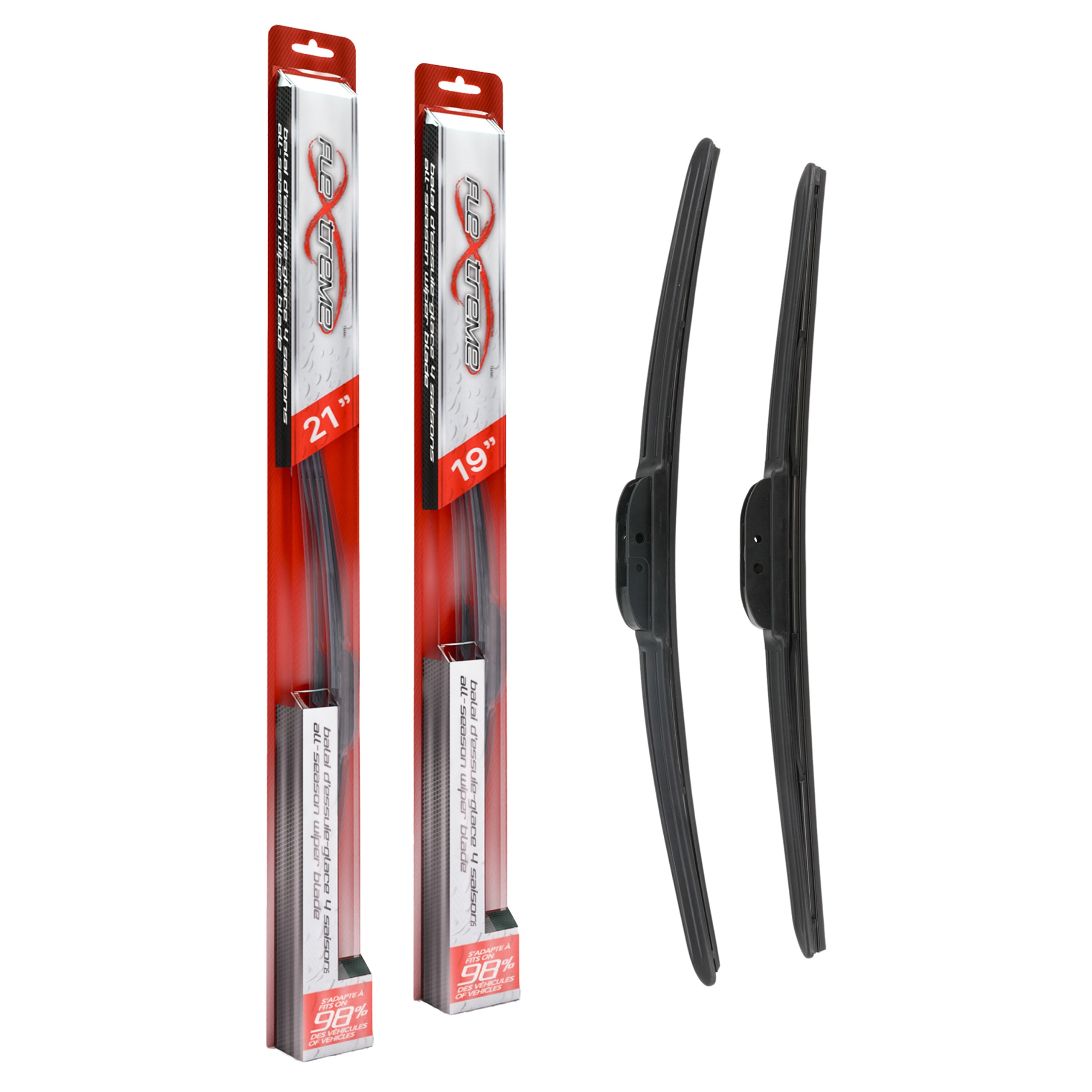Flextreme K90-100297 Windshield Wiper Blade for 1990-2018 Nissan 370Z, Volkswagen Golf City, Mazda 3 & more - Front product image