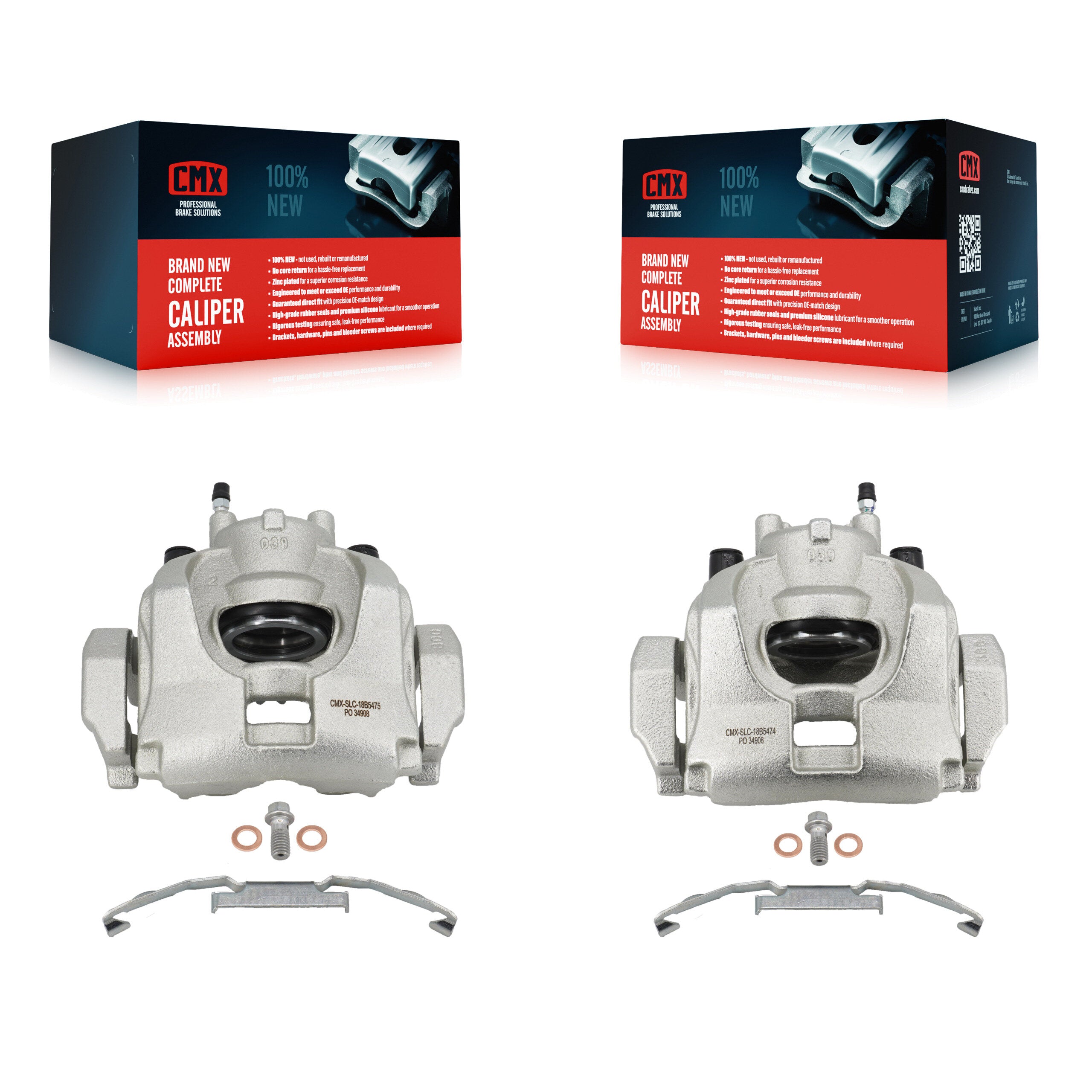 CMX KBC-100140 Disc Brake Caliper for 2013-2020 Ford Fusion, Ford Police Responder Hybrid, Lincoln MKZ - Front product image