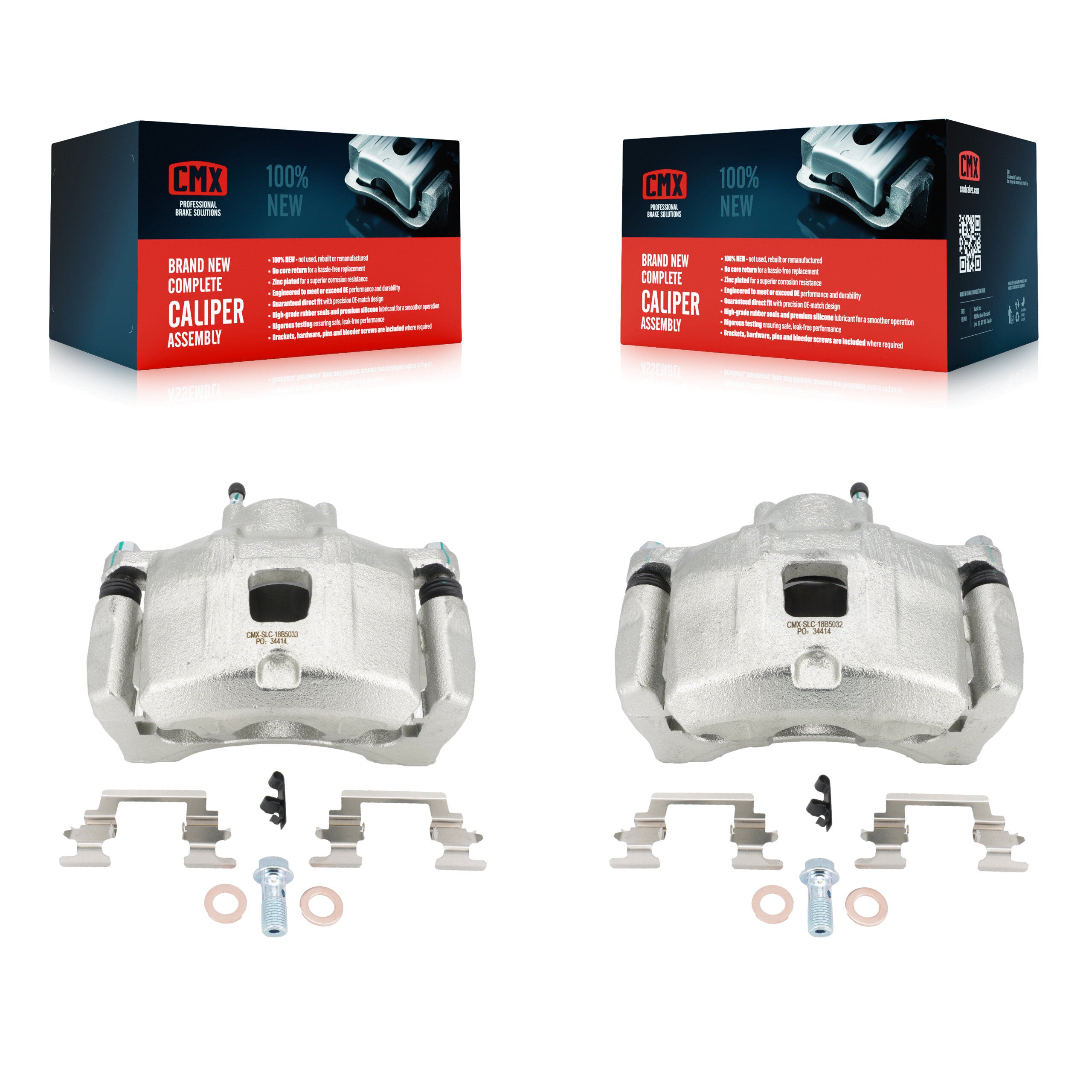 CMX KBC-100153 Disc Brake Caliper for 2007-2017 Jeep Compass, Chrysler 200, Dodge Avenger & more - Front product image