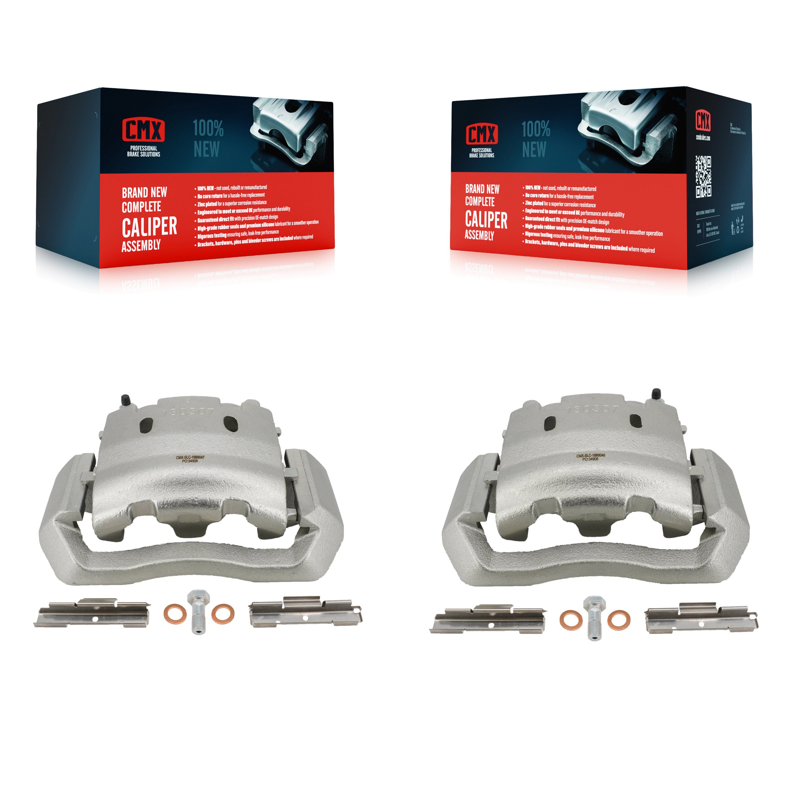 CMX KBC-100156 Disc Brake Caliper for 1999-2004 Ford E-550 Super Duty, Ford E-550 Econoline Super Duty, Ford F-450 Super Duty & more - Front product image