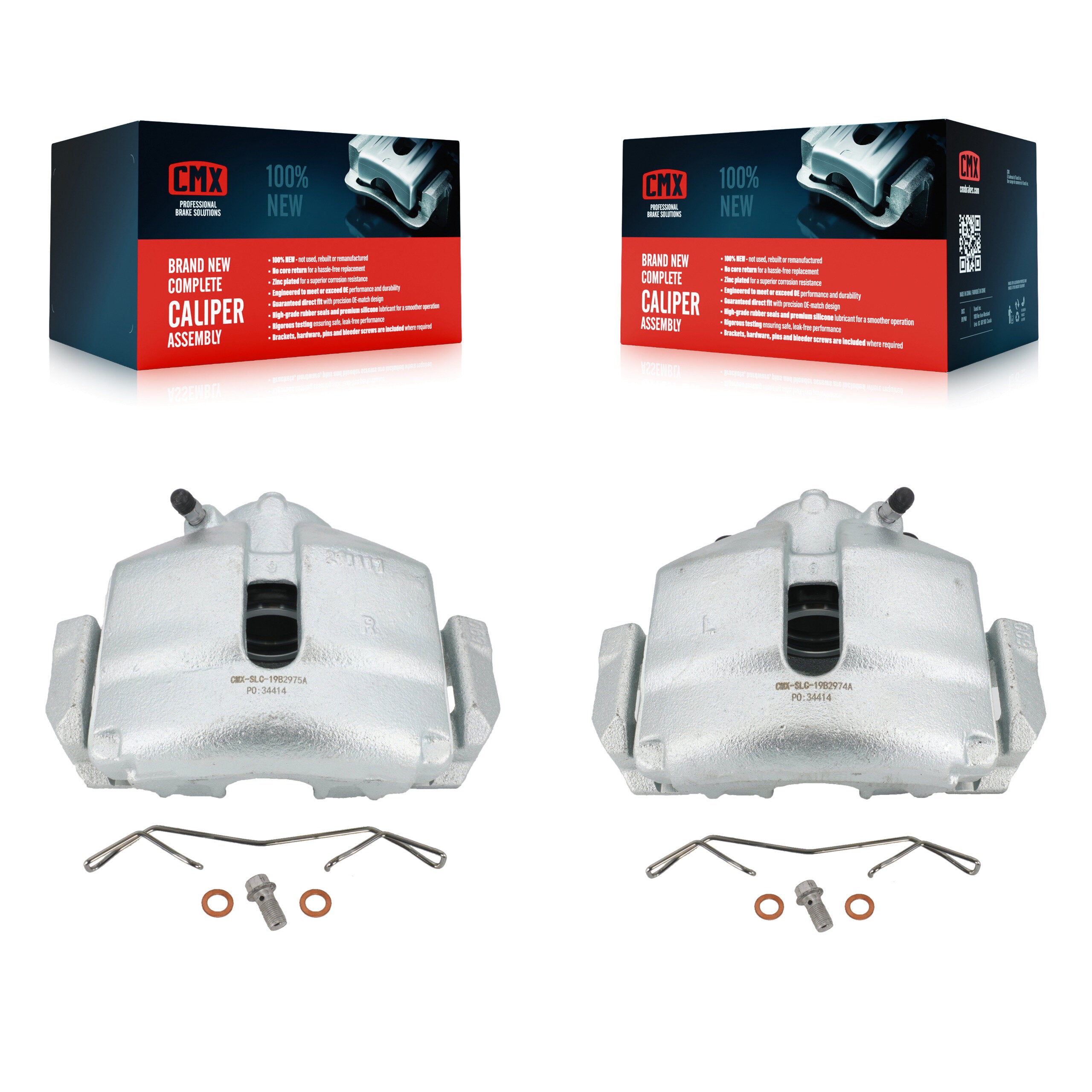 CMX KBC-100177 Disc Brake Caliper for 2005-2018 Volkswagen Jetta, Volkswagen Beetle, Volkswagen CC & more - Front product image