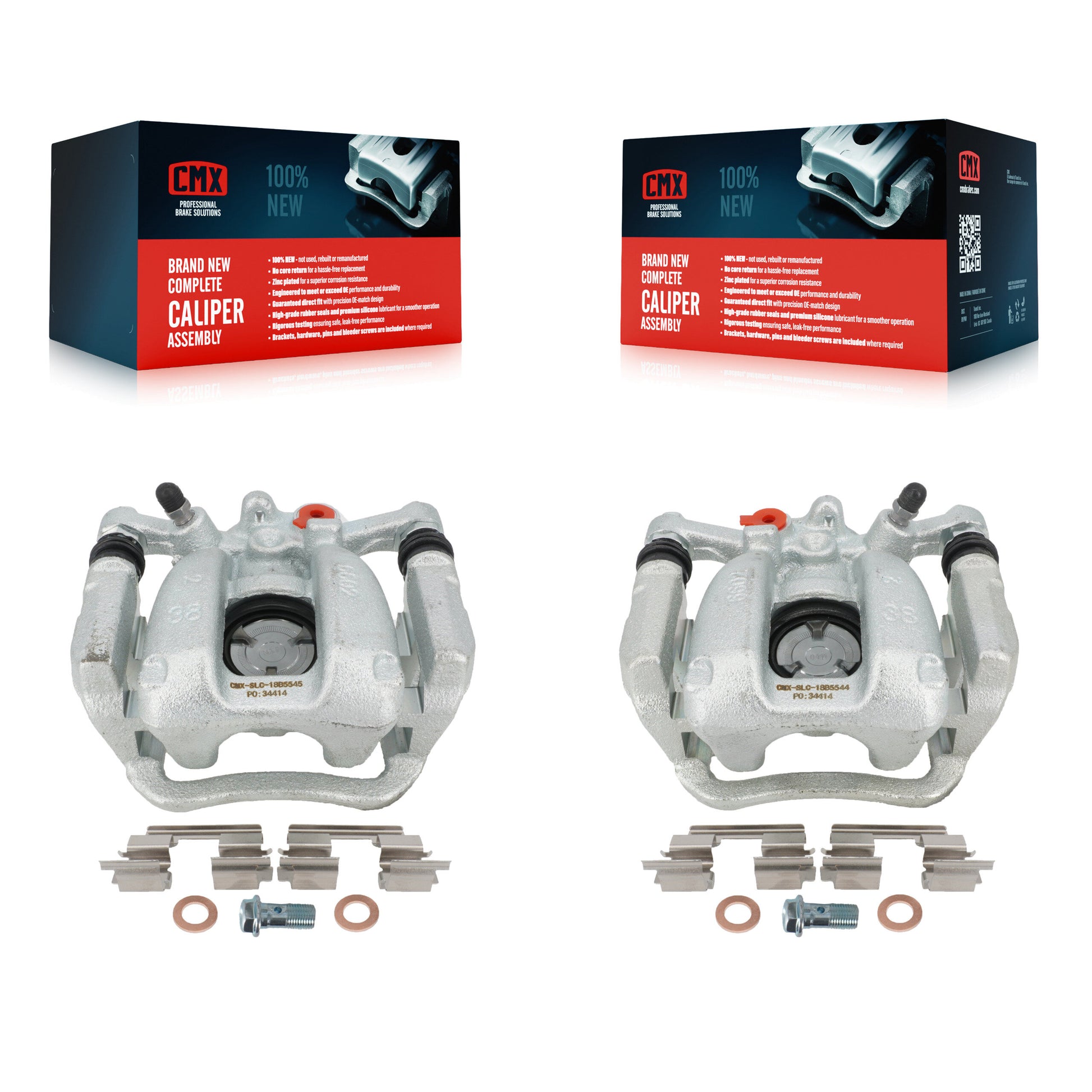 CMX KBC-100343 Disc Brake Caliper for 2016-2022 Chevrolet Equinox, GMC Terrain, Chevrolet Malibu - Rear product image