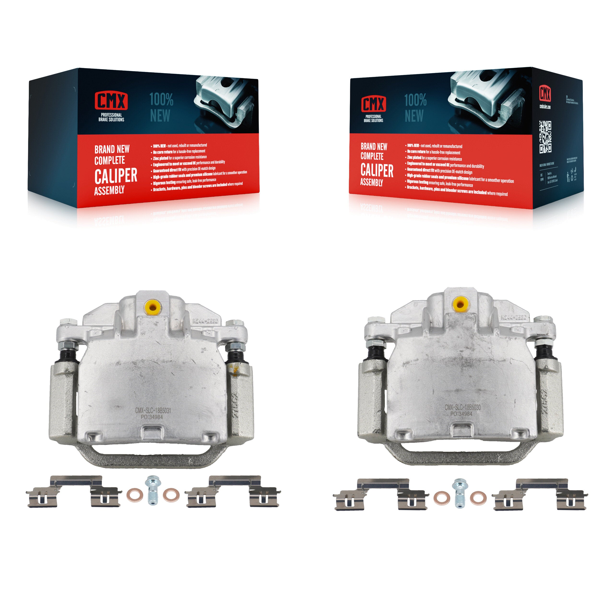 CMX KBC-100372 Disc Brake Caliper for 2007-2020 Chevrolet Suburban, Chevrolet Silverado 1500 LD, GMC Sierra 1500 Limited & more - Rear product image
