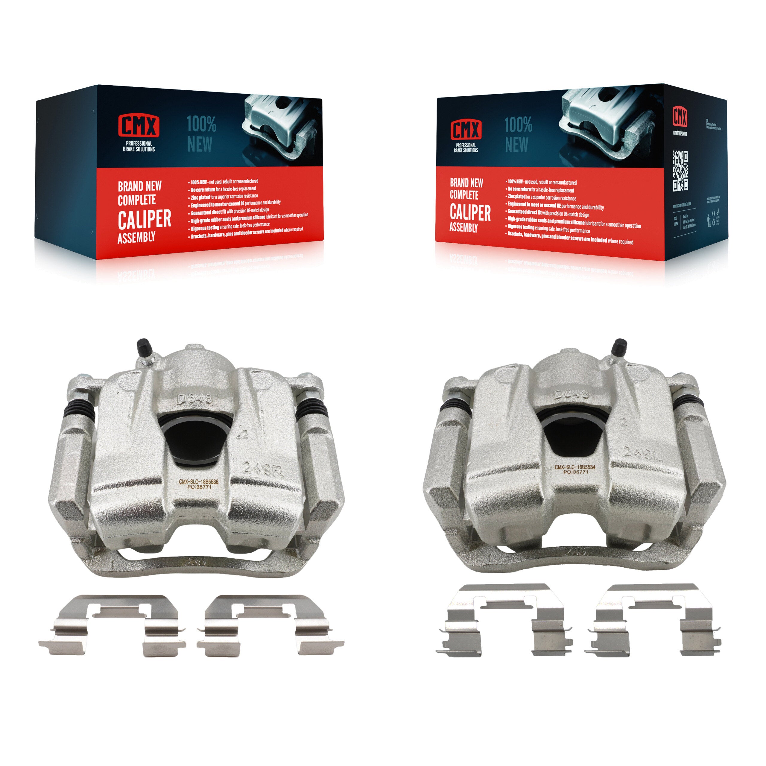 CMX KBC-100620 Disc Brake Caliper for 2015-2023 Jeep Compass, Fiat 500X, Jeep Renegade - Front product image