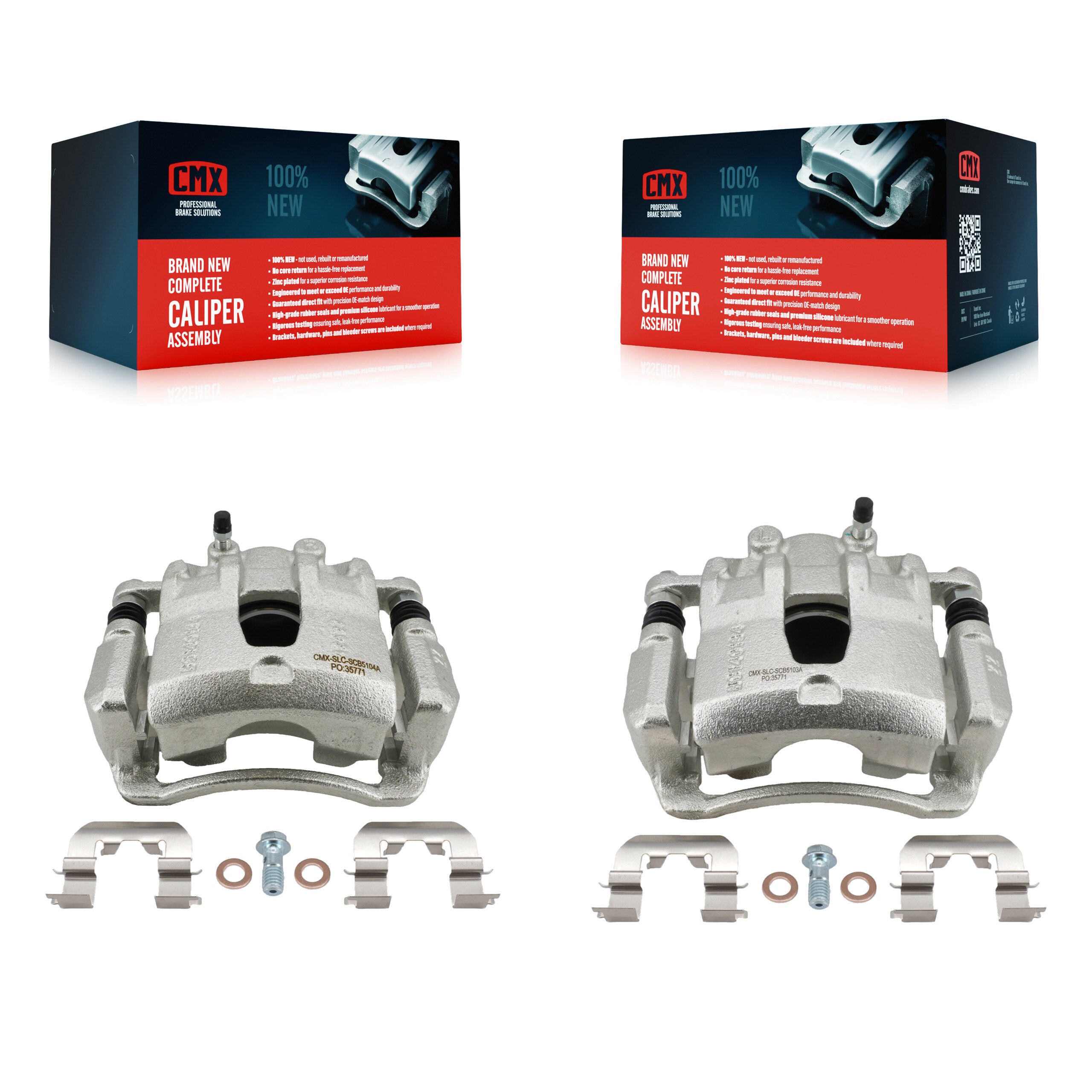 CMX KBC-100657 Disc Brake Caliper for 2012-2022 Hyundai Accent, Kia Rio - Front product image