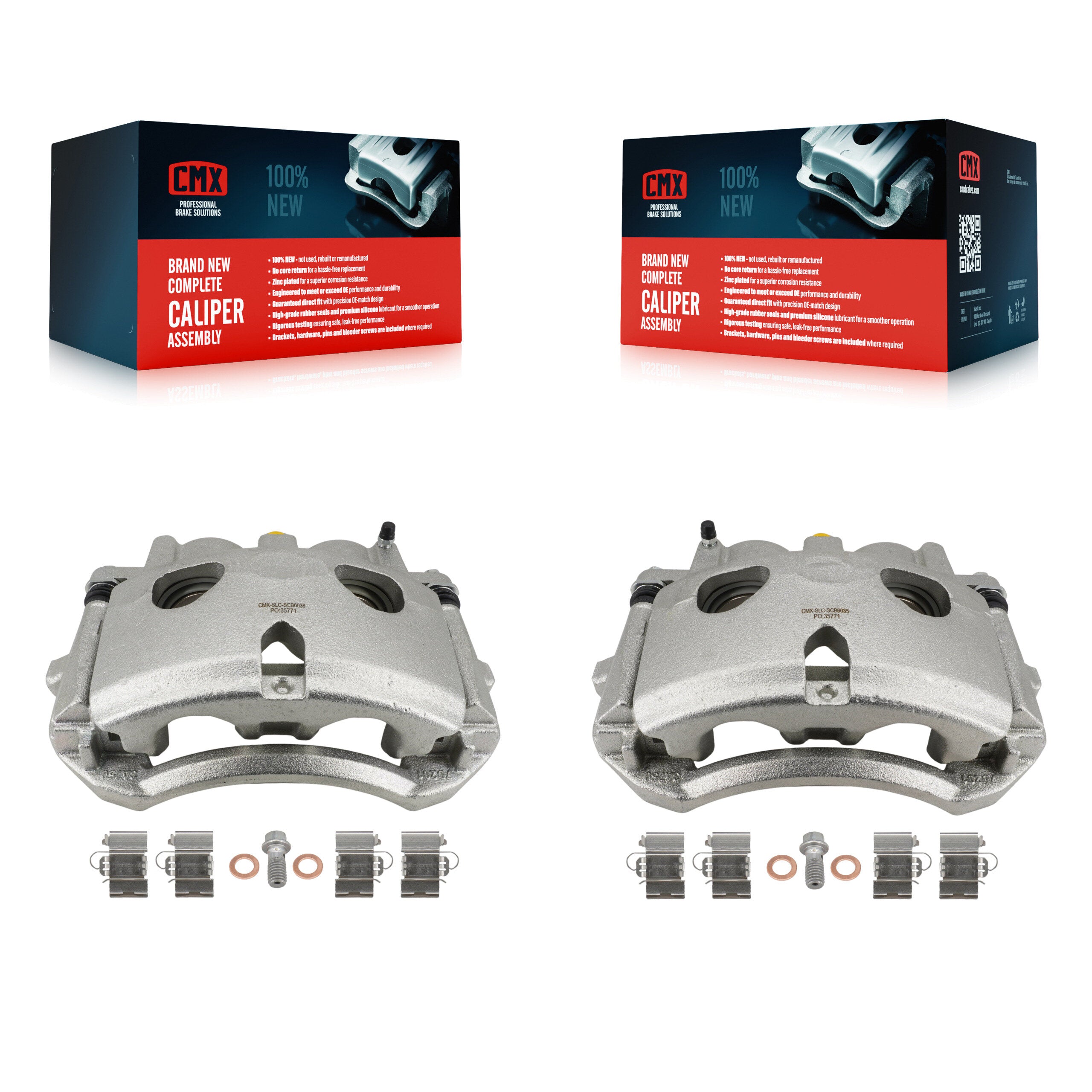 CMX KBC-100668 Disc Brake Caliper for 2020-2025 Chevrolet Silverado 2500 HD, Chevrolet Silverado 3500 HD, GMC Sierra 2500 HD & more - Front product image