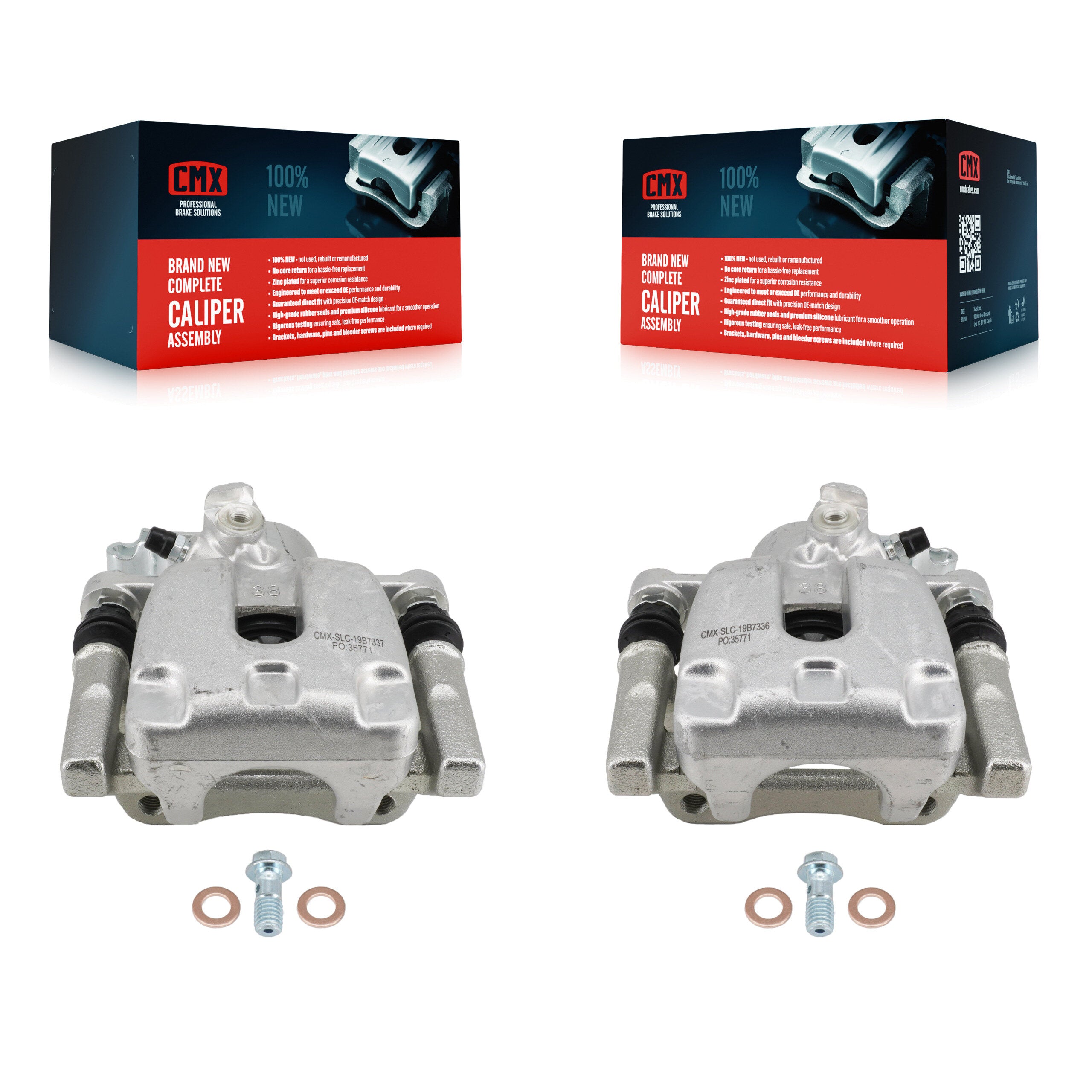 CMX KBC-100743 Disc Brake Caliper for 2015-2019 Volkswagen Golf Alltrack, Volkswagen Golf, Volkswagen Golf SportWagen - Rear product image