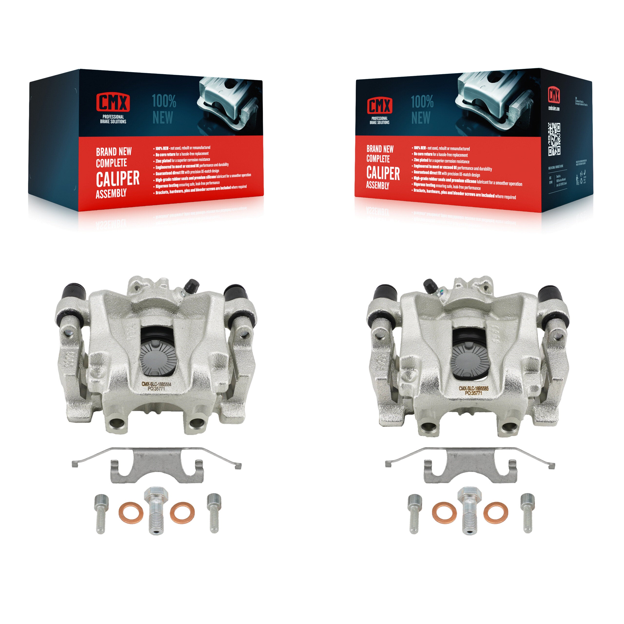 CMX KBC-100758 Disc Brake Caliper for 2017-2024 Chrysler Grand Caravan, Chrysler Voyager, Chrysler Pacifica - Rear product image