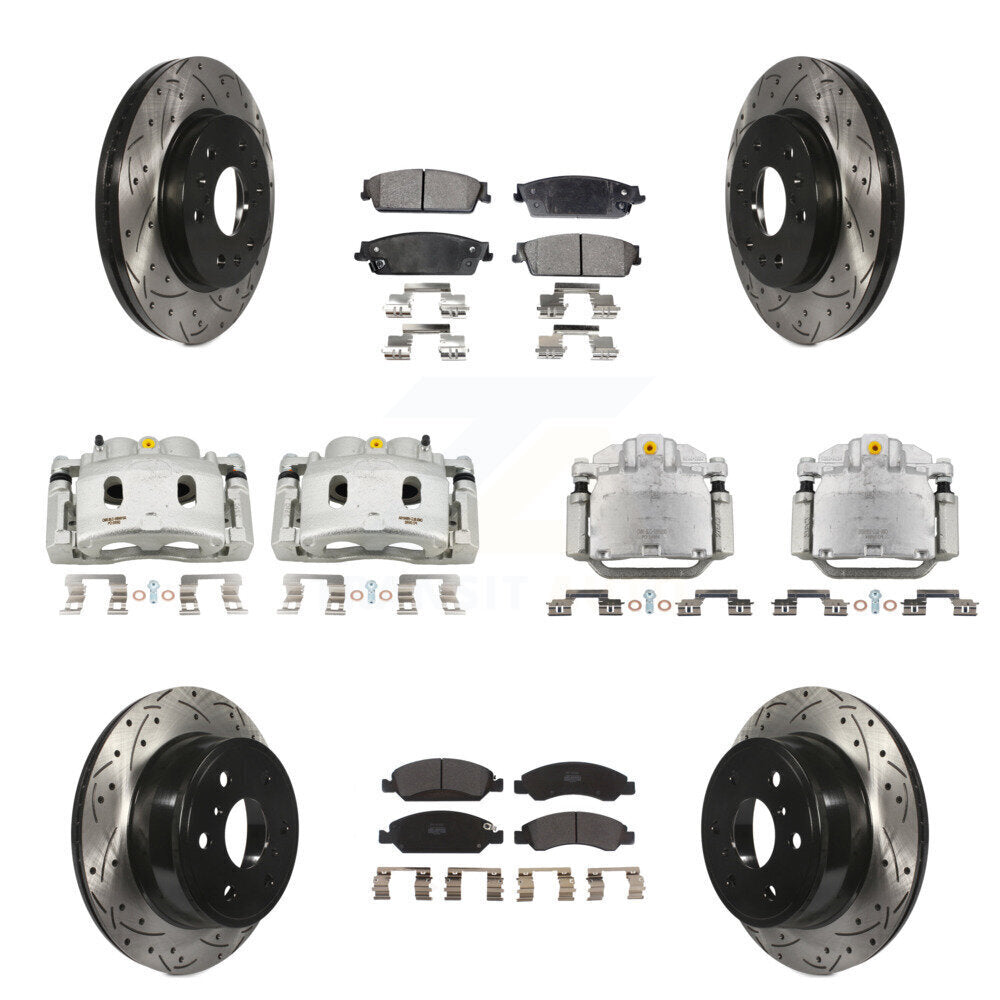 Transit Auto KCD-100384P Disc Brake Kit for 2008-2014 Chevrolet Silverado 1500, Cadillac Escalade, Cadillac Escalade ESV & more - Front and Rear product image
