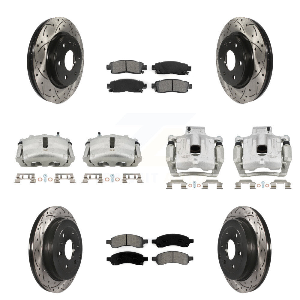 Transit Auto KCD-100390S Disc Brake Kit for 2007-2017 GMC Acadia Limited, Chevrolet Traverse, Buick Enclave & more - Front and Rear product image