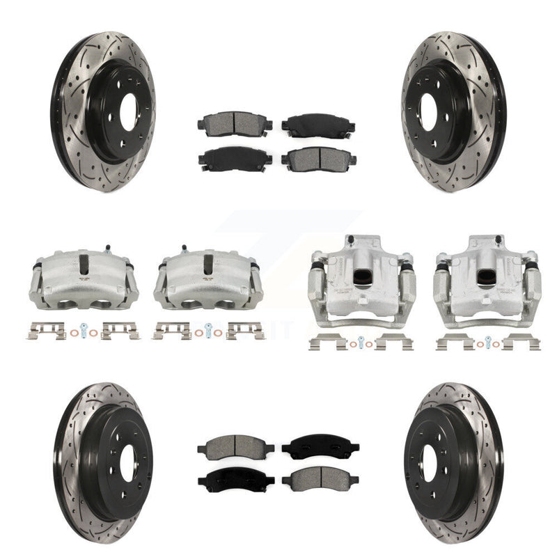 Transit Auto KCD-100390S Disc Brake Kit for 2007-2017 GMC Acadia Limited, Chevrolet Traverse, Buick Enclave & more - Front and Rear product image