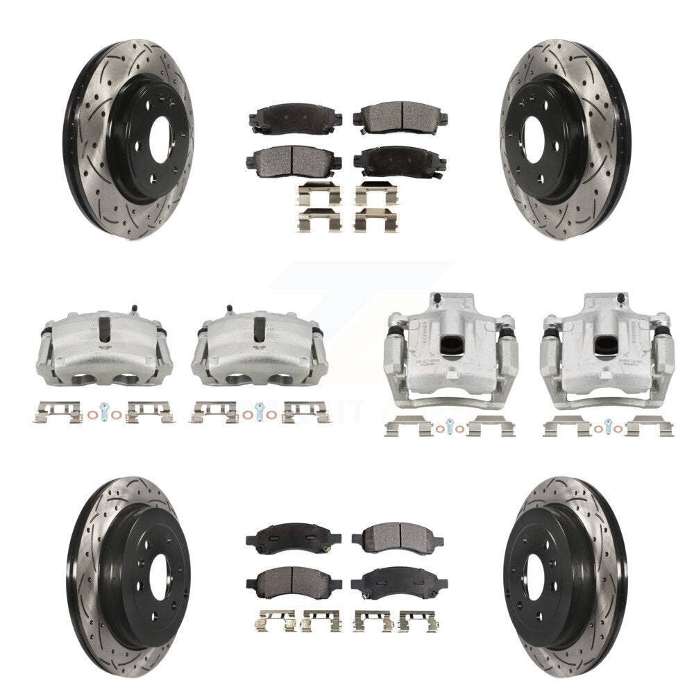 Transit Auto KCD-100395T Disc Brake Kit for 2007-2017 GMC Acadia Limited, Chevrolet Traverse, Buick Enclave & more - Front and Rear product image