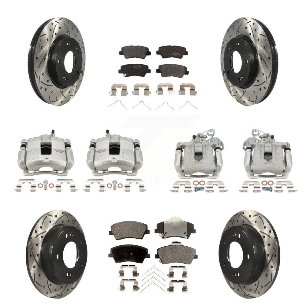 Transit Auto KCD-100433P Disc Brake Kit for 2017-2020 Hyundai Elantra - Front and Rear product image