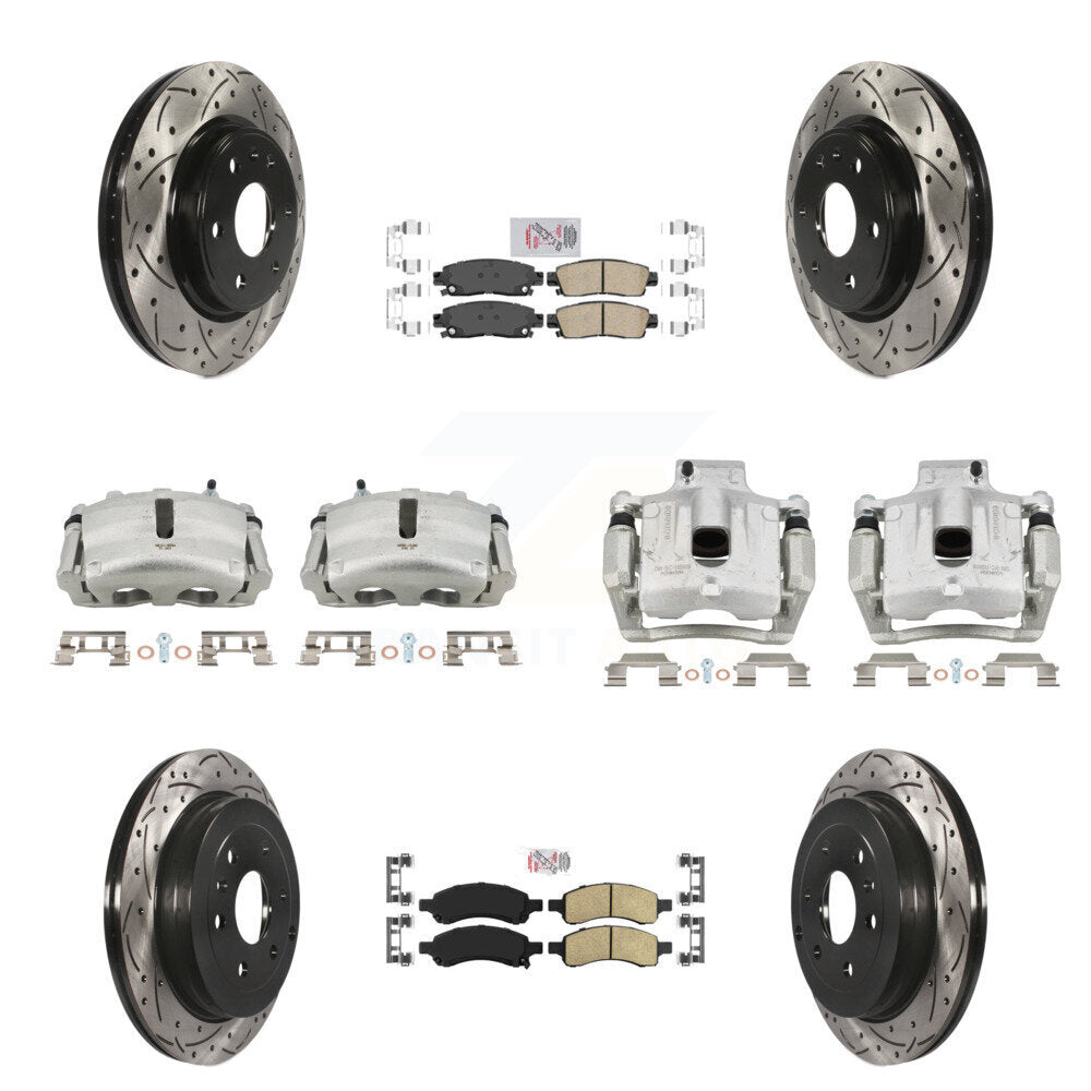 Transit Auto KCD-100537N Disc Brake Kit for 2007-2017 GMC Acadia Limited, Chevrolet Traverse, Buick Enclave & more - Front and Rear product image