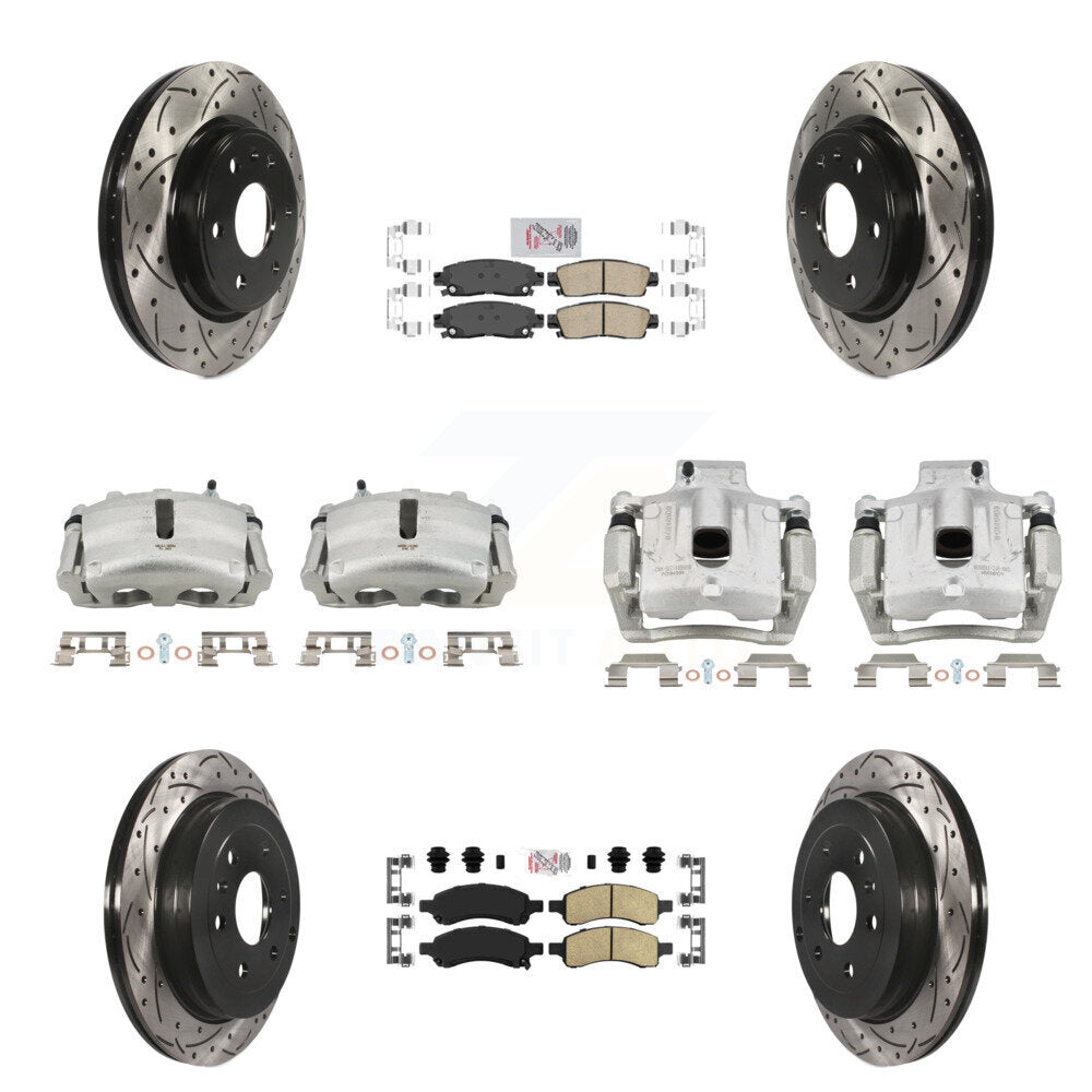 Transit Auto KCD-100539N Disc Brake Kit for 2007-2017 GMC Acadia Limited, Chevrolet Traverse, Buick Enclave & more - Front and Rear product image