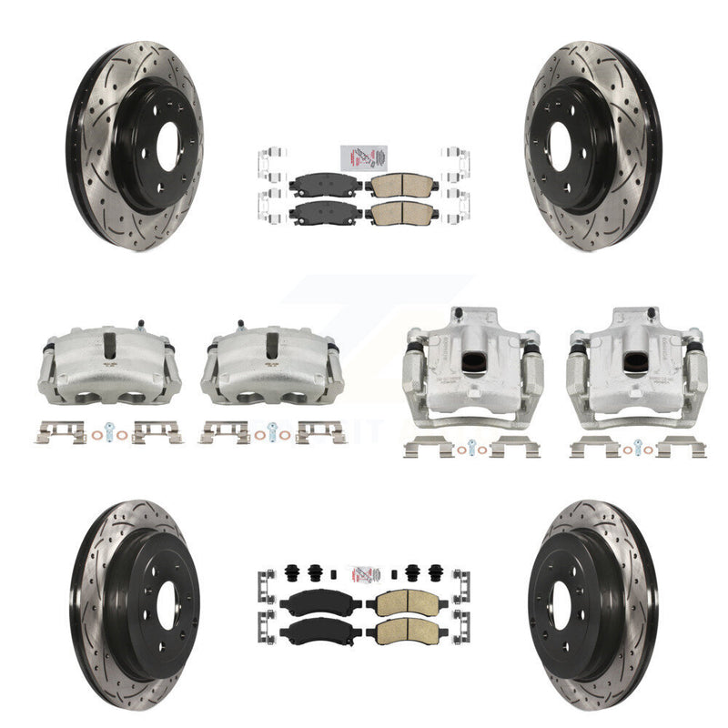 Transit Auto KCD-100539N Disc Brake Kit for 2007-2017 GMC Acadia Limited, Chevrolet Traverse, Buick Enclave & more - Front and Rear product image