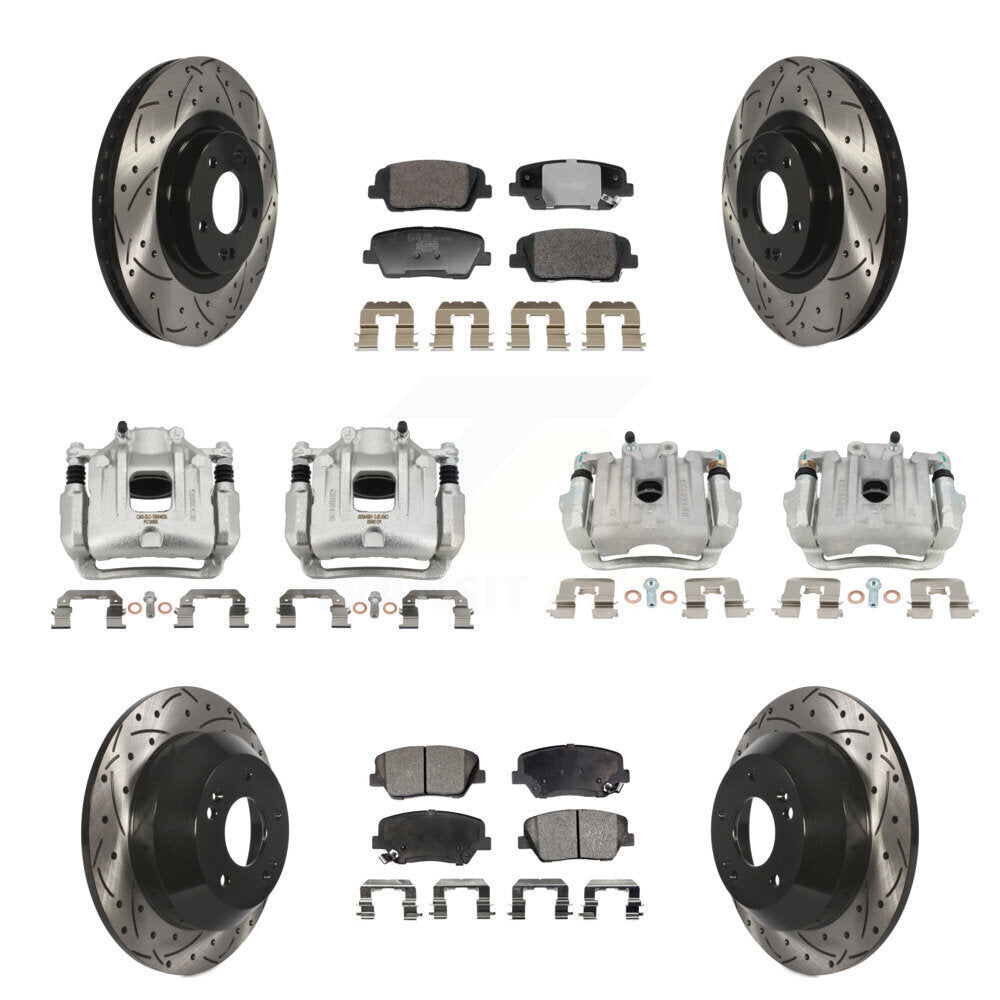 Transit Auto KCD-100680T Disc Brake Kit for 2013-2016 Hyundai Santa Fe Sport - Front and Rear product image